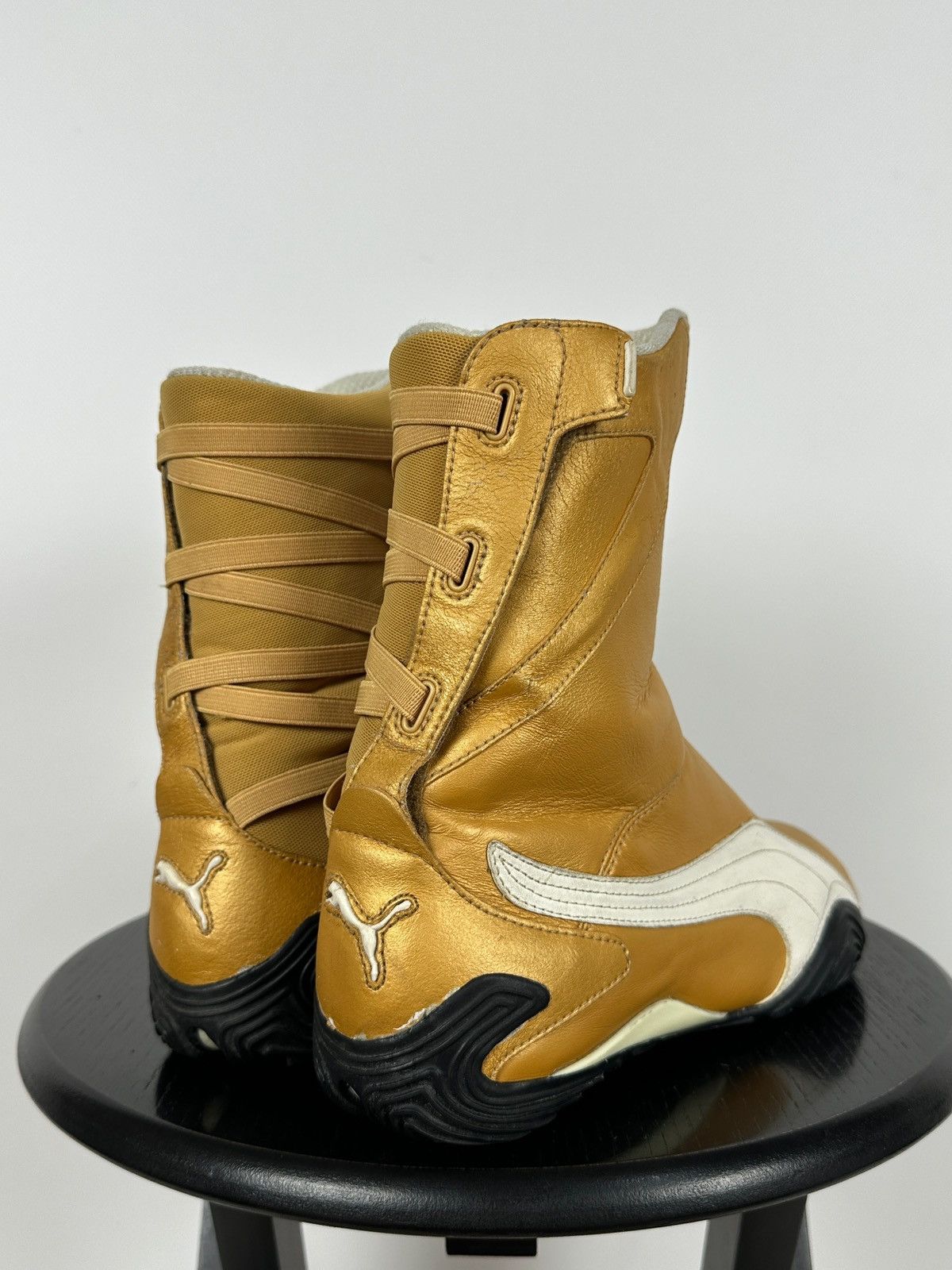 Puma 2000s Vintage Puma High Moto Wrestling Y2K Leather Sneakers Size US 8 / EU 41 - 4 Thumbnail