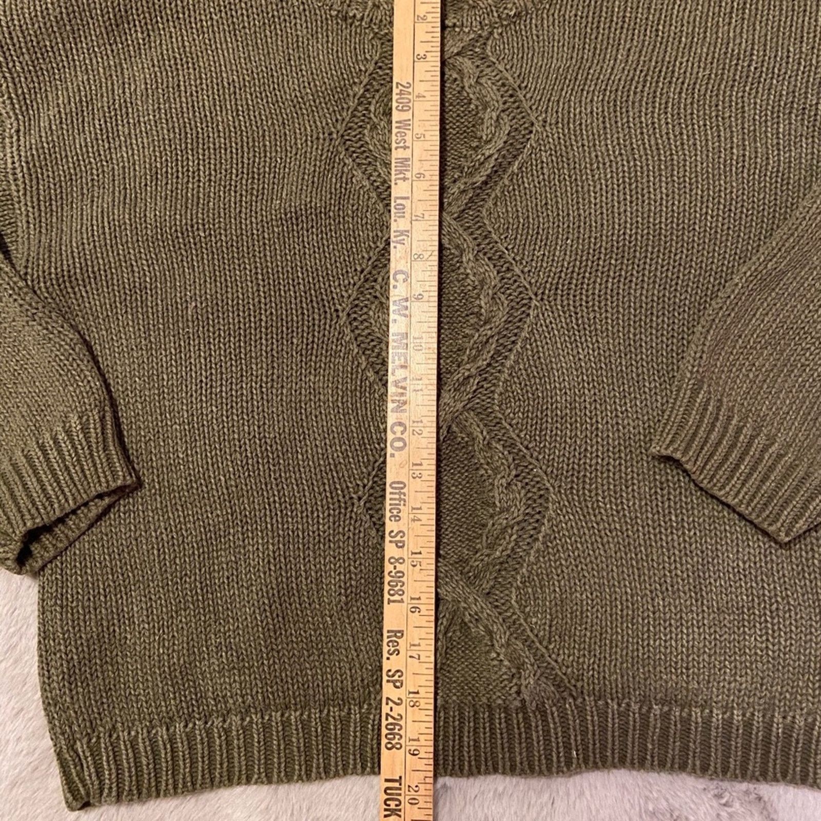 Other Fast Pace Chunky knit Olive Green Sweater Size M / US 6-8 / IT 42-44 - 7 Thumbnail