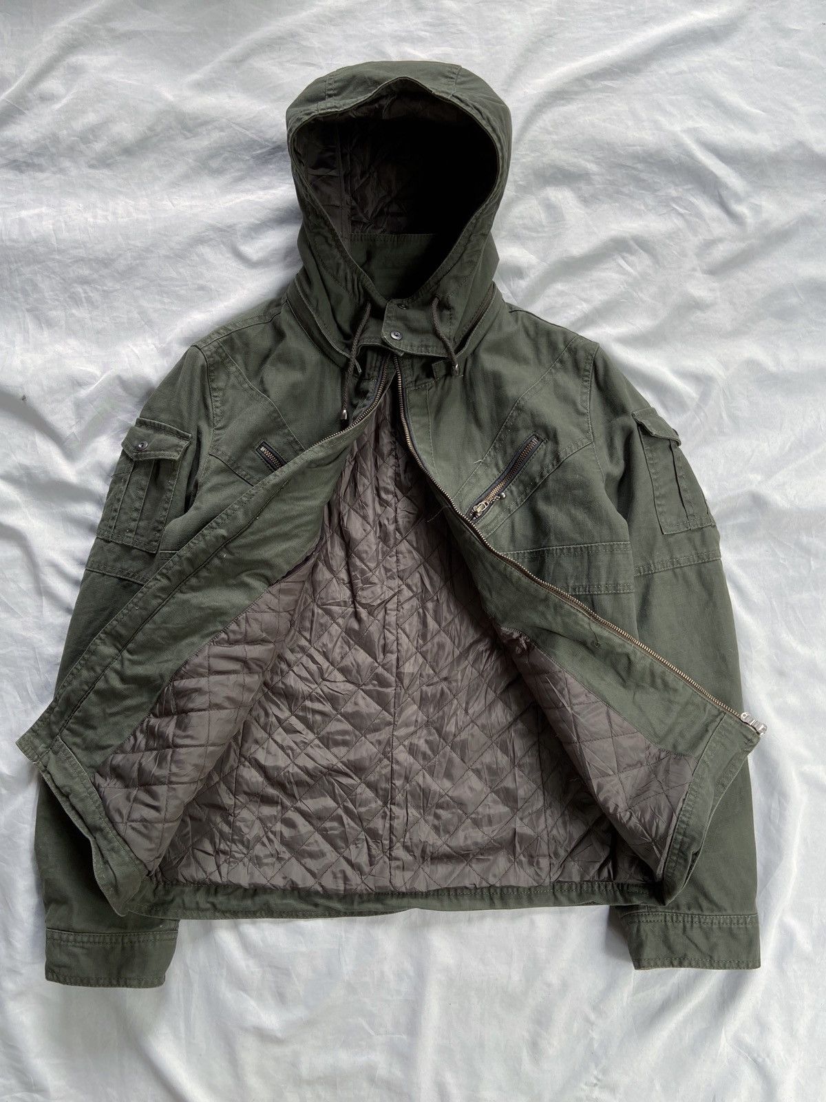 Japanese Brand HIDE AWAYS NICOLE ENGLAND FLAG DESIGN MULTI POCKET JACKET Size US M / EU 48-50 / 2 - 12 Thumbnail
