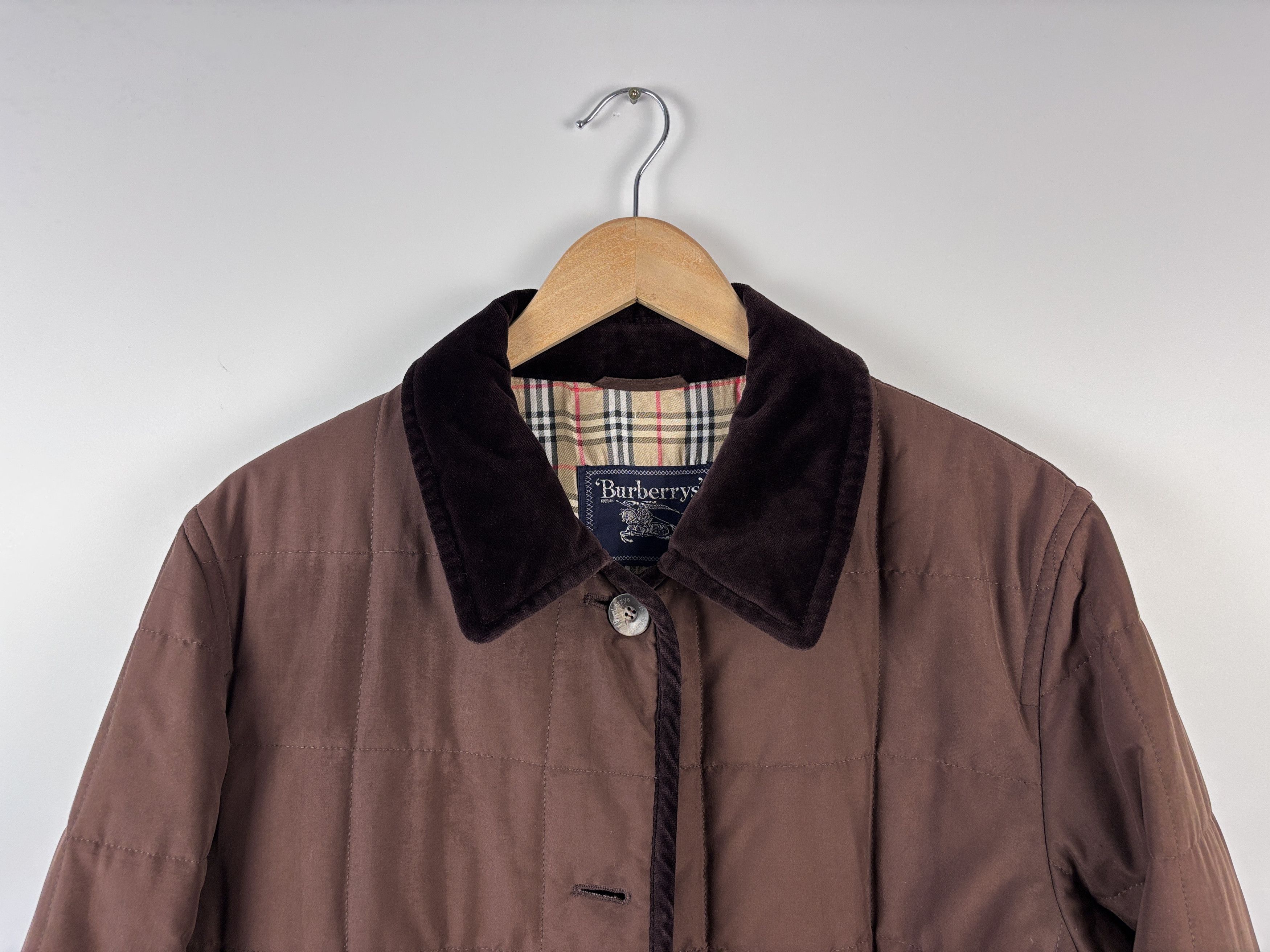 Burberry × Vintage Vintage Burberrys Nova Check Quilted Jacket Coat Brown 36 Size L / US 10 / IT 46 - 2 Thumbnail