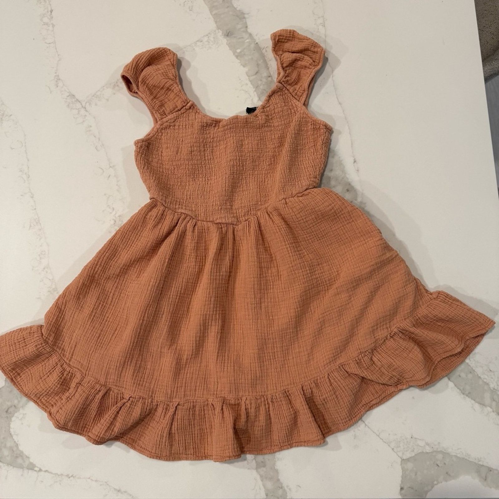 American Eagle Outfitters American Eagle Smocked Bodice Gauze Mini Dress Womens Medium Size M / US 6-8 / IT 42-44 - 2 Thumbnail