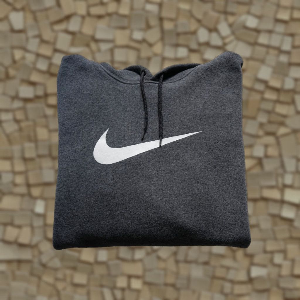 Nike VINTAGE Nike Hoodie VTG Y2K RETRO BIG SWOOSH Gray Sweatshirt Hooded Pullover L Men's Gray 2009 Size US L / EU 52-54 / 3 - 1 Thumbnail