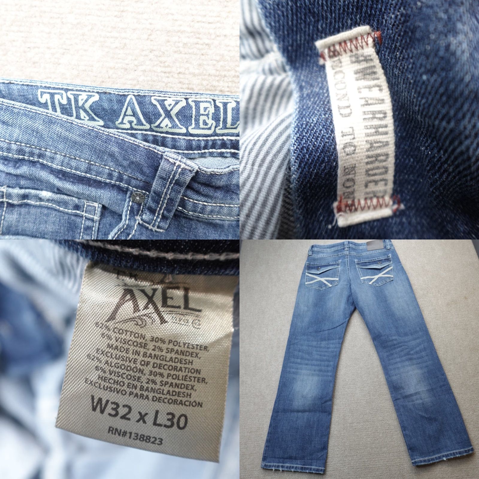 Vintage Axel Jeans Slim Bootcut 32 x 30 Blue Denim Cotton Blend Mens Pants Regular Inseam 30 Size US 32 / EU 48 - 8 Thumbnail