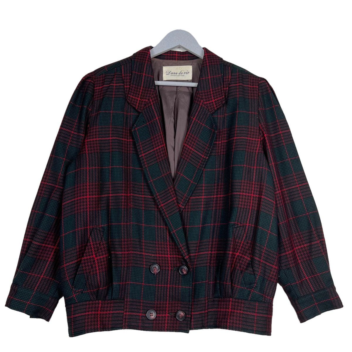 Issey Miyake 🔥 DANA DO PIP PLAID CHECK WOOL COLAR LESS BOMBER JACKET Size US M / EU 48-50 / 2 - 1 Thumbnail