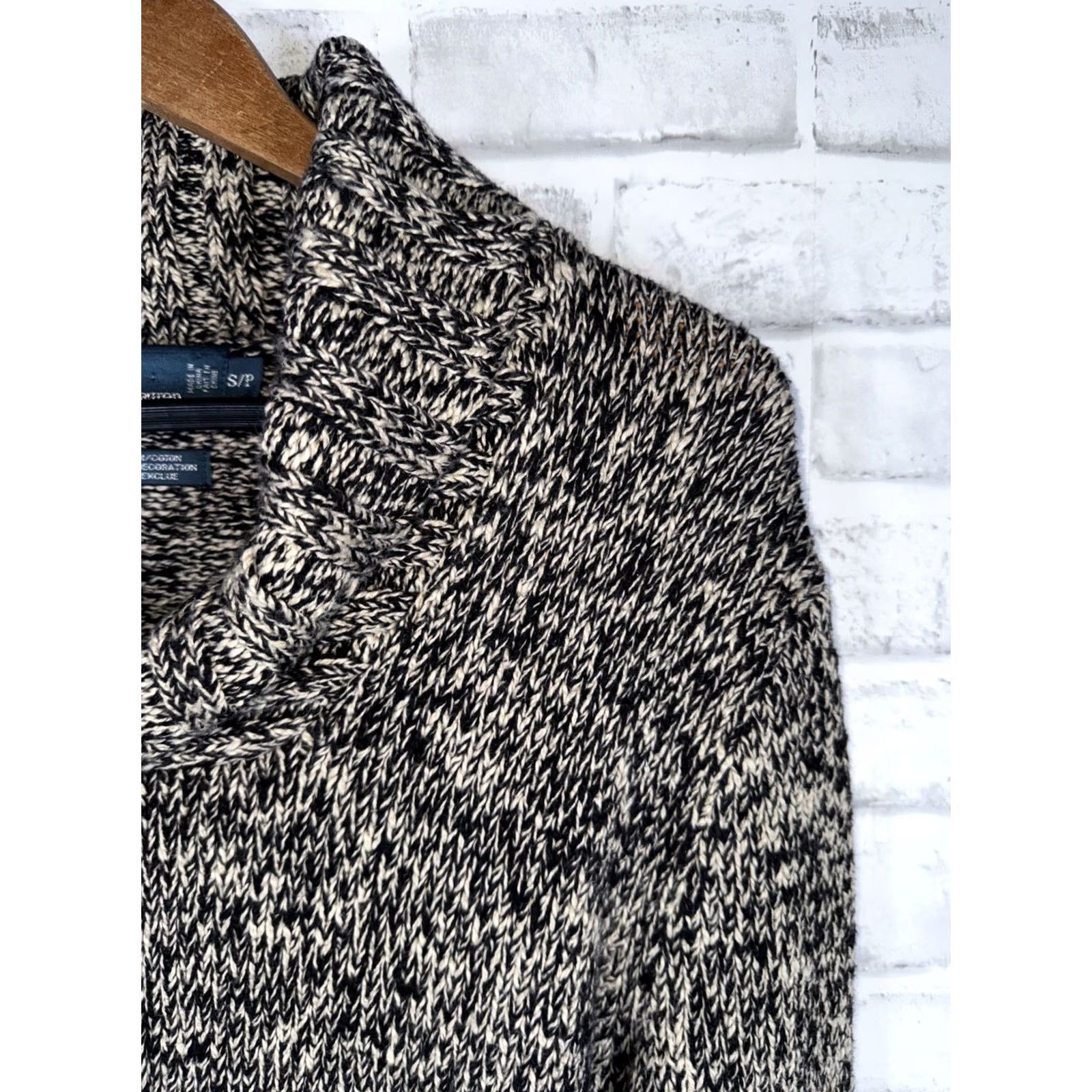 Polo Ralph Lauren VINTAGE Polo Ralph Lauren Gray/Black Shawl Neck Sweater Mens S Shirt Pullover Knit Cardigan? Size US S / EU 44-46 / 1 - 4 Thumbnail