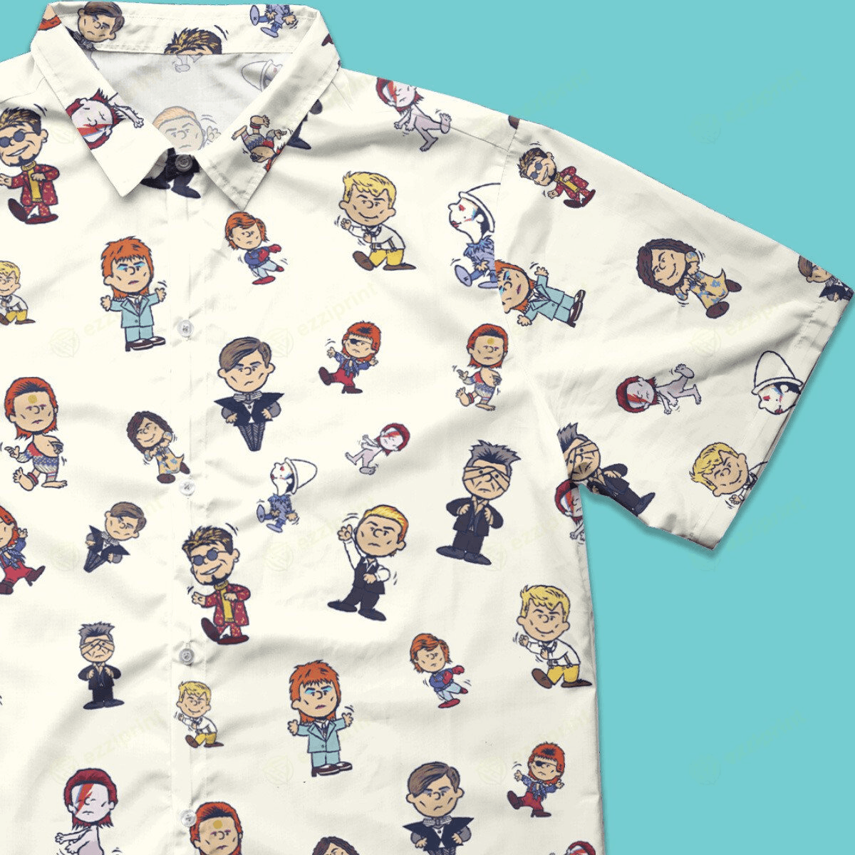 Designer David Bowie's Characters Dancing In Peanuts Hawaiian Shirt Size US M / EU 48-50 / 2 - 1 Thumbnail