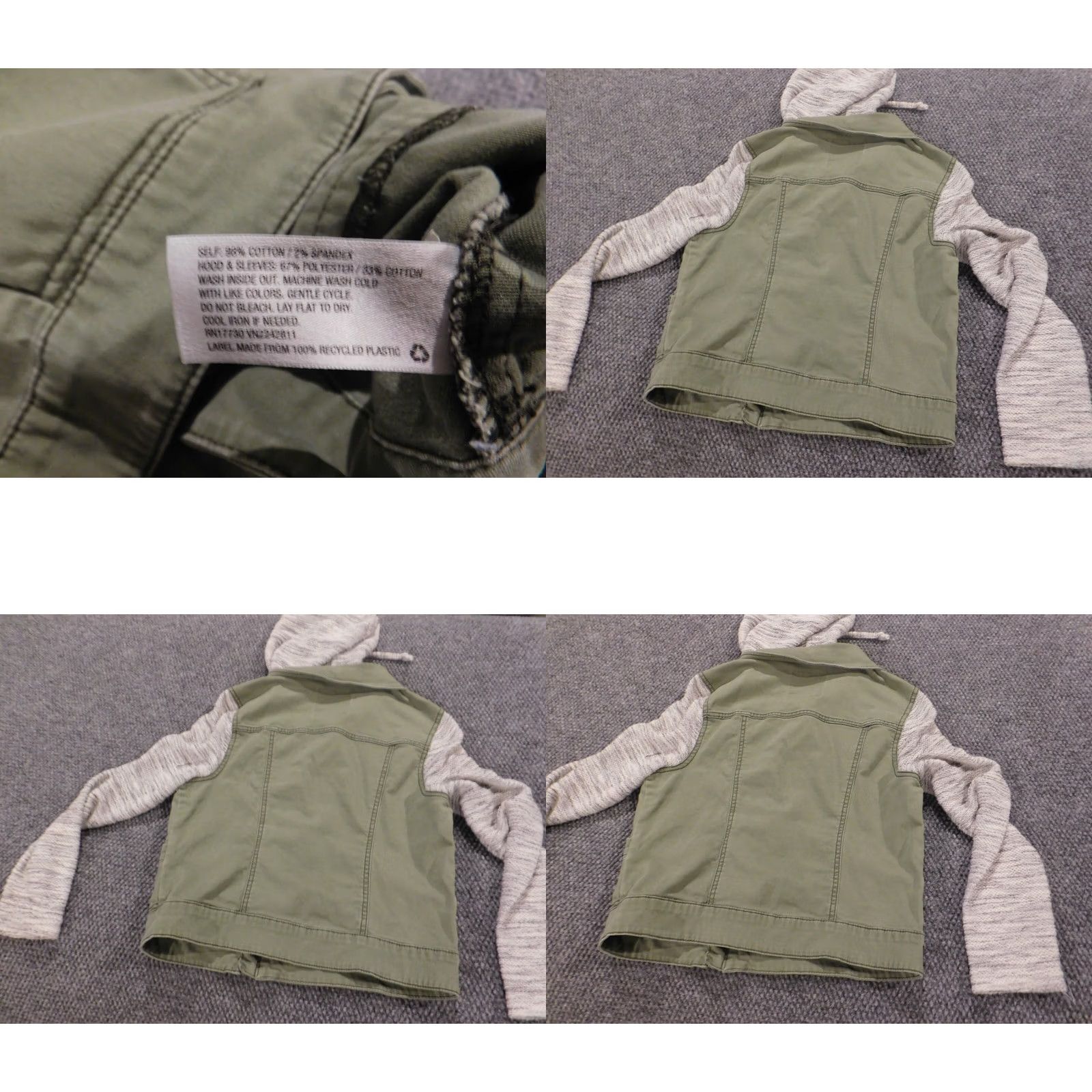 Mossimo Mossimo Womens Jacket Medium Green Full Zip stretch denim Casual Long Sleeve Solid Peanut Embroidered Peanuts 90s? Size M / US 6-8 / IT 42-44 - 8 Thumbnail