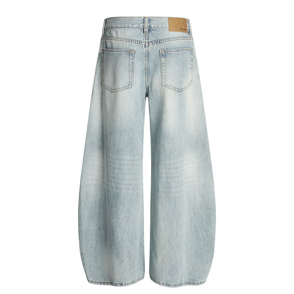 Japanese Brand × Jean Men's loose wide-leg casual distressed washed scimitar jeans Size US 32 / EU 48 - 3 Thumbnail