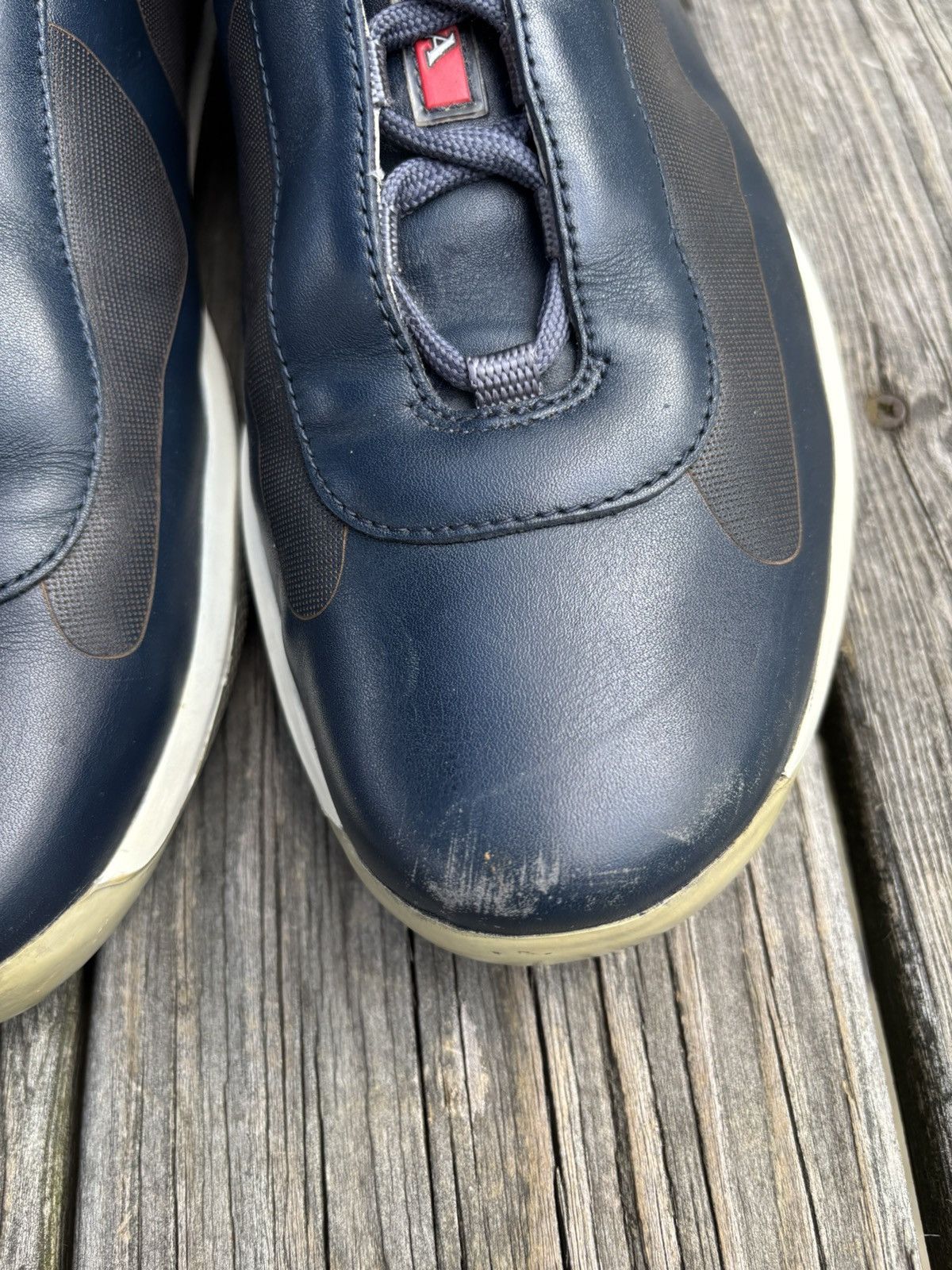 Prada Prada Americas Cup Blue Leather Size 12 Size US 12 / EU 45 - 5 Thumbnail