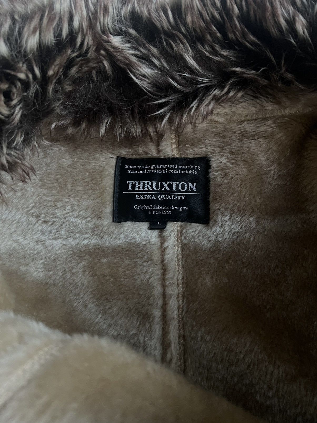 Japanese Brand Thruxton Suede Fur Trim Jacket Size US L / EU 52-54 / 3 - 4 Thumbnail