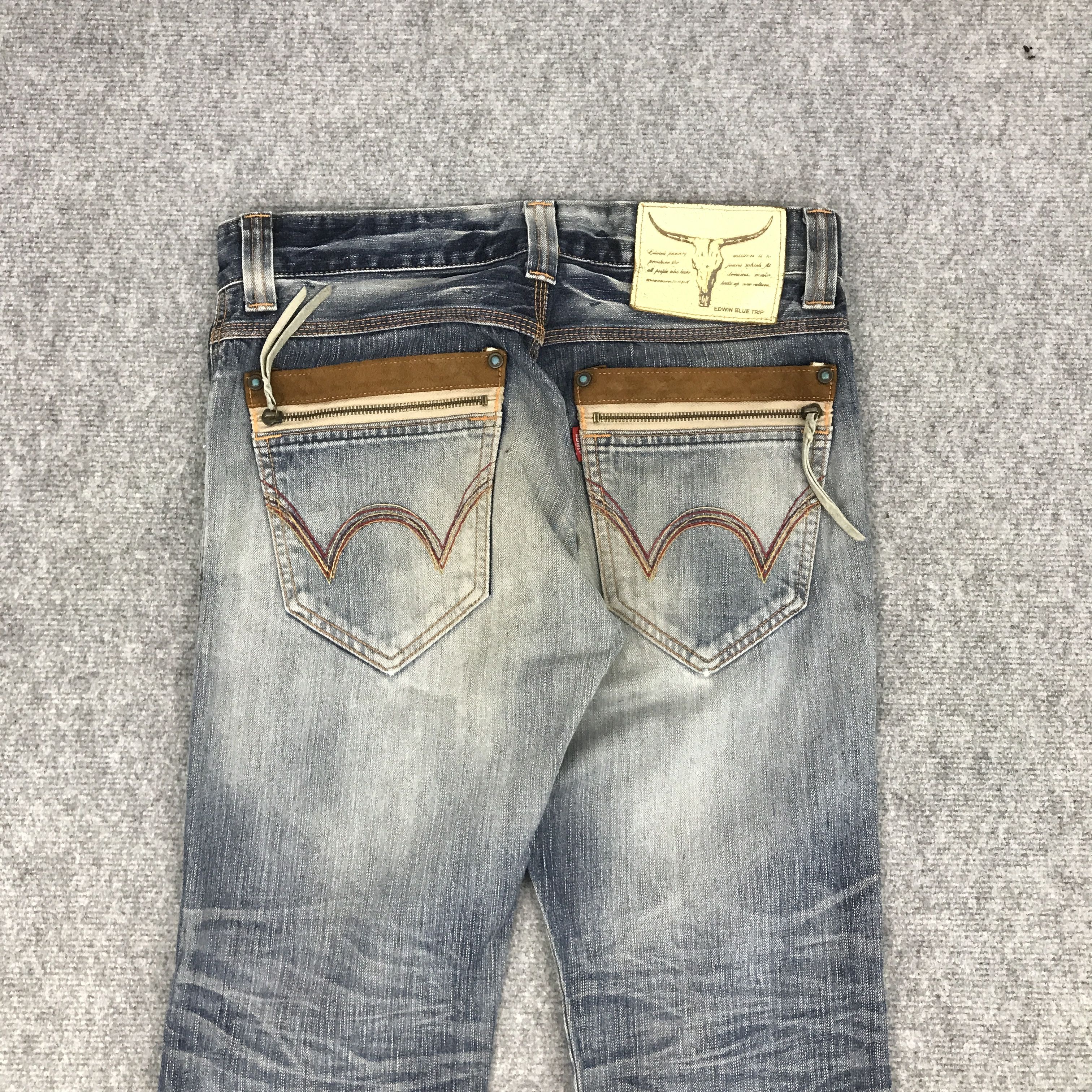 Edwin BOOTCUT DENIM EDWIN JAPAN DISTRESSED JEANS FADED PANTS Size US 30 / EU 46 - 5 Thumbnail