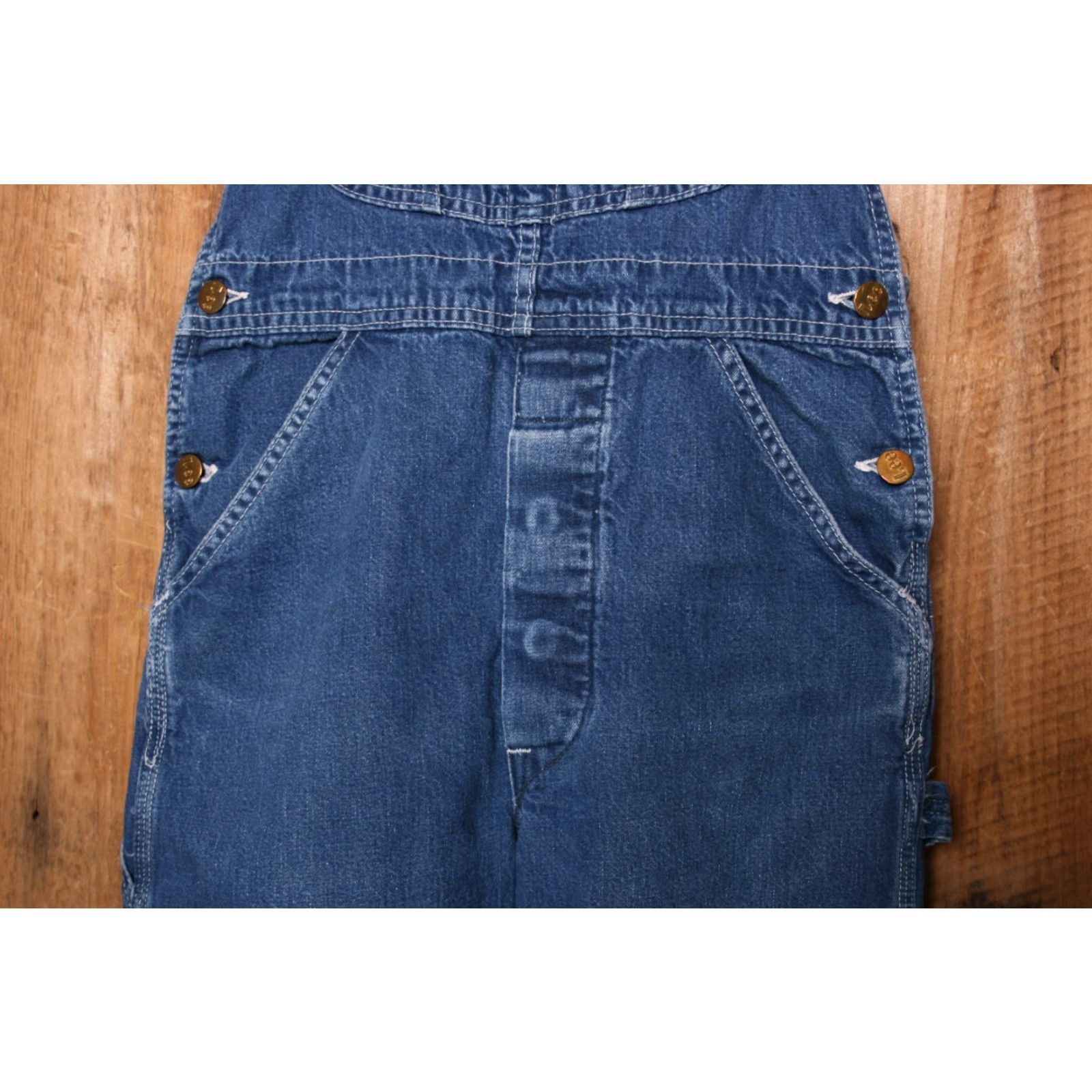 Lee VINTAGE Lee Overalls Jeans Denim BibsUSA 28" Waist 27" Inseam Unisex Adults Blue Cotton Denim 28 Mens Womens Boys Girls Size US 28 / EU 44 - 6 Thumbnail