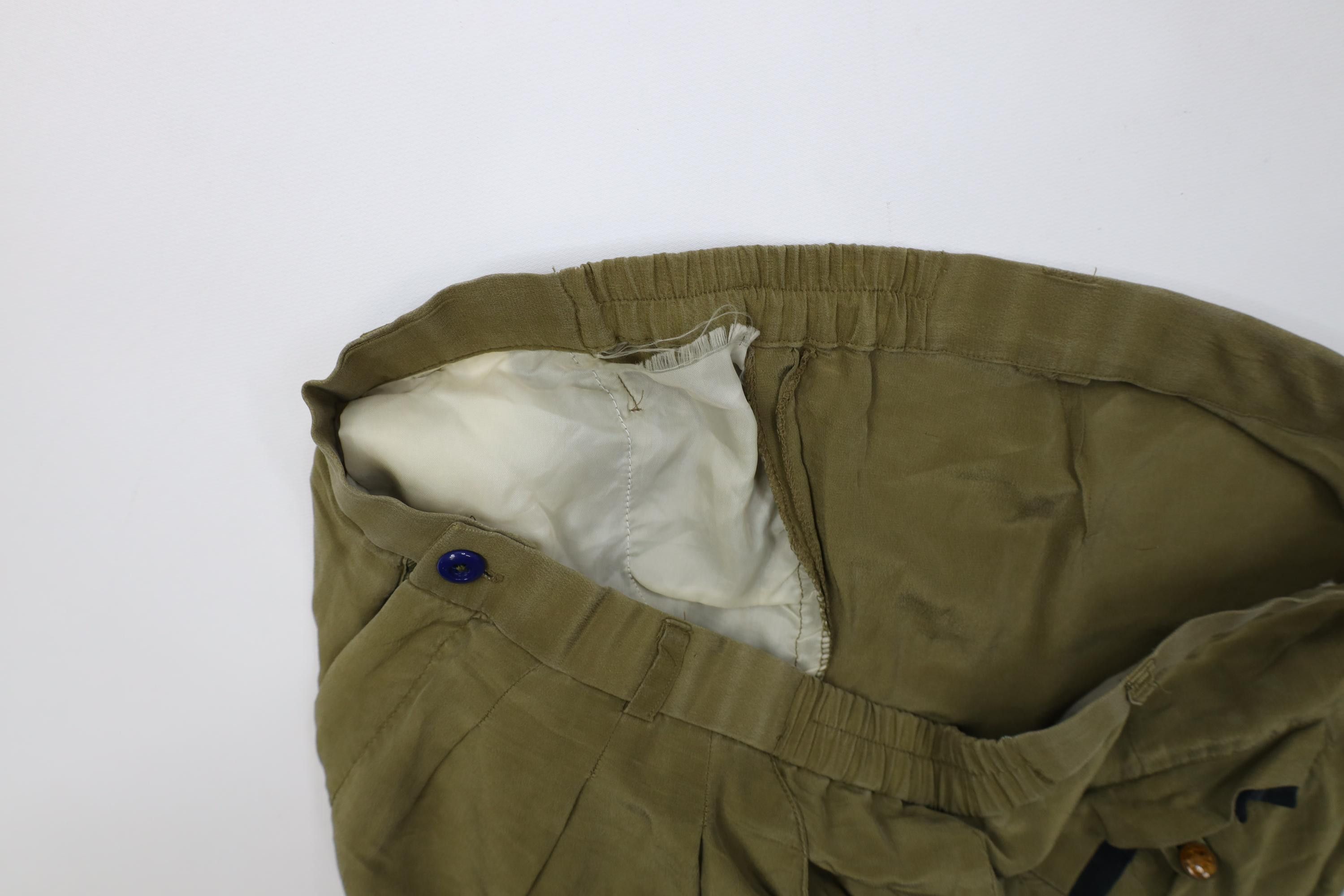 Vintage Vintage 90s Streetwear Above Knee Silk Pleated Shorts Green Size US 34 / EU 50 - 8 Thumbnail