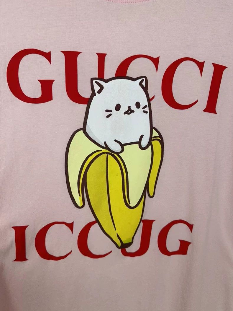 Gucci Gucci Pink banana cat short sleeves 2501-Nextarrow Size US S / EU 44-46 / 1 - 3 Thumbnail