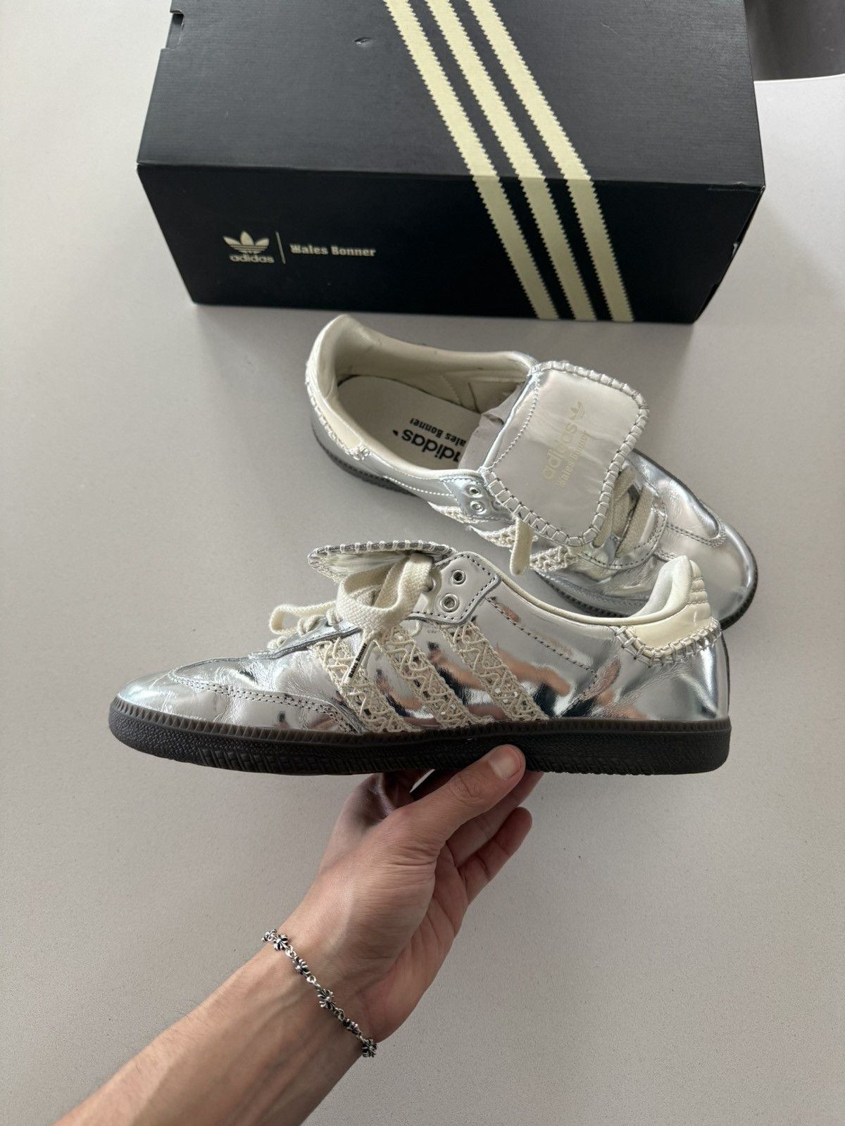 Adidas × Wales Bonner Wales Bonner ‘Silver Metallic’ Adidas Samba Size US 8 / EU 41 - 3 Thumbnail