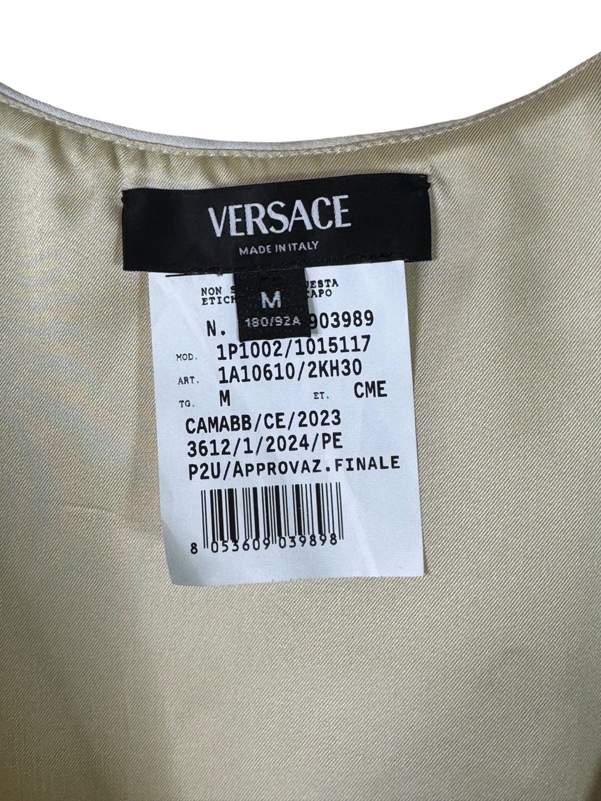 Versace Versace Men’s Checked Top White Beige Size M - New Size US M / EU 48-50 / 2 - 5 Thumbnail