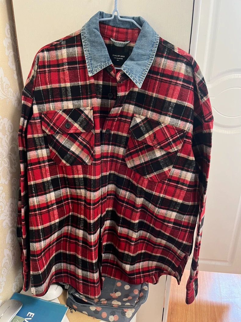Fear of God Fear of God 5th Collar Denim Flannel Shirt - dmc Size US S / EU 44-46 / 1 - 1 Thumbnail