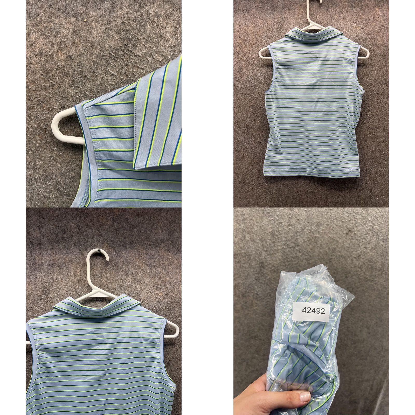 Nike Nike Golf FITDRY Polo Shirt Womens Small Blue Stripe Sleeveless Honda Classic Size S / US 4 / IT 40 - 8 Thumbnail