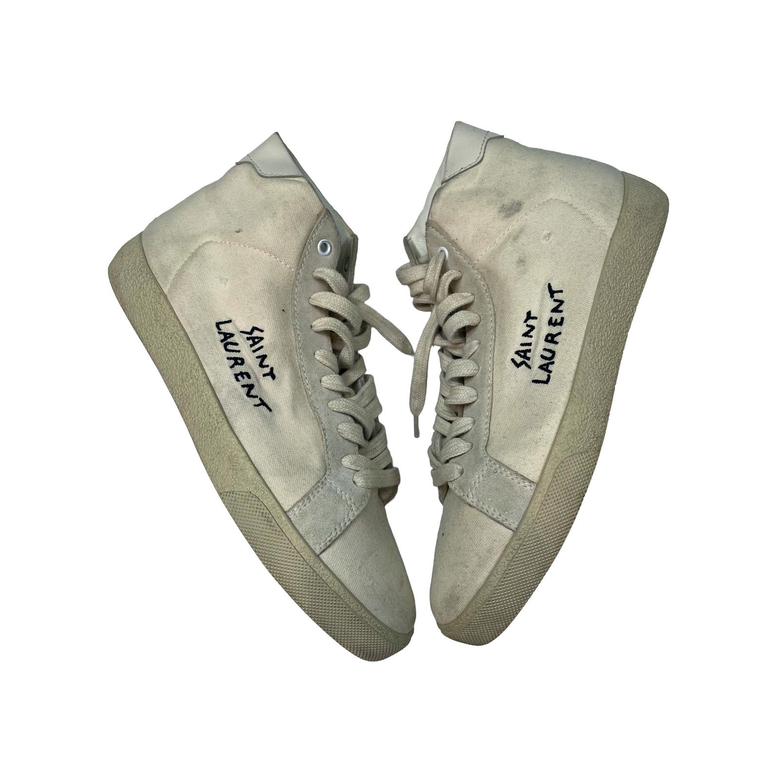 Saint Laurent Paris YSL Tan Hi White Sneakers Size US 9 / IT 39 - 4 Thumbnail