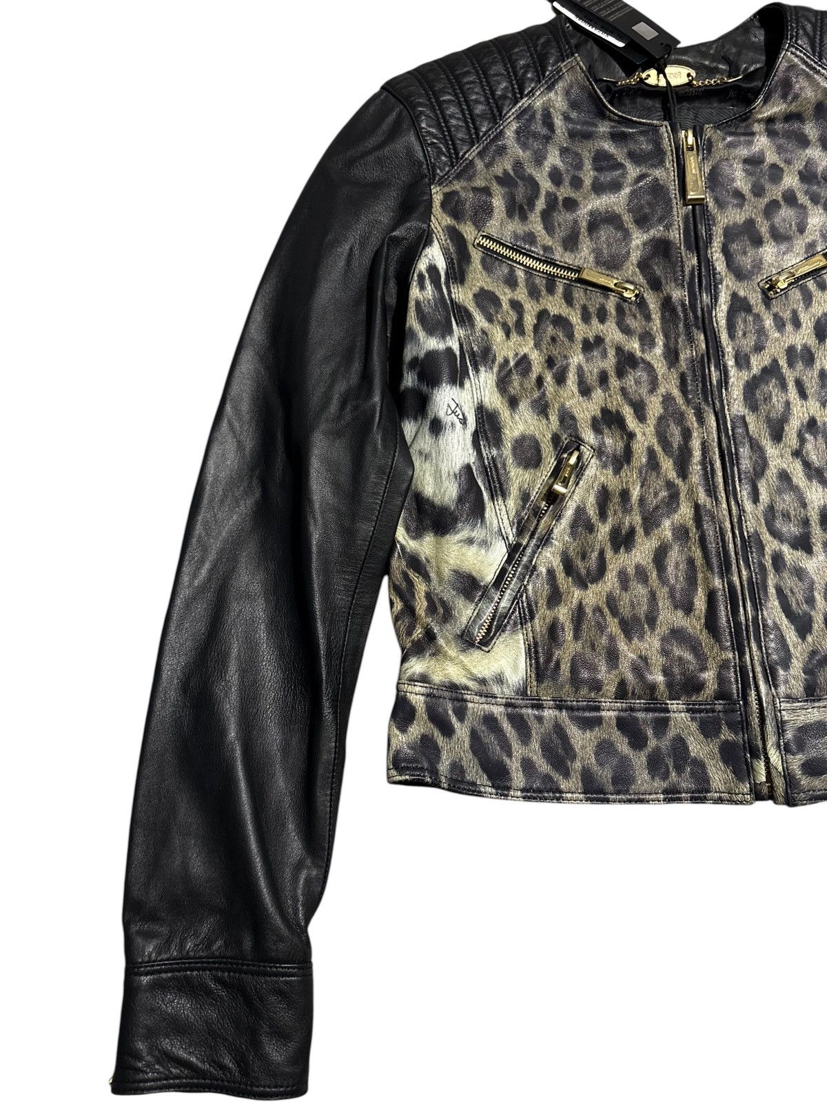 Just Cavalli 2014 Just Cavalli Leopard Print Leather Jacket moto 5 zip Size M / US 6-8 / IT 42-44 - 3 Thumbnail