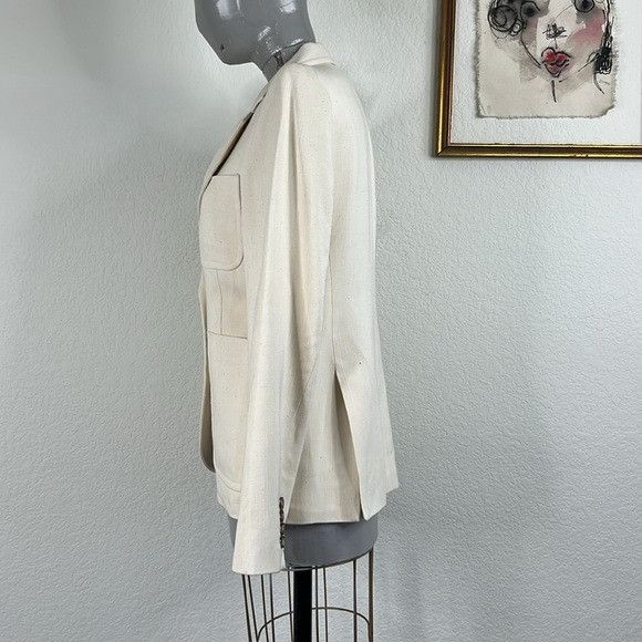 Victoria Beckham Victoria Beckham Ecru Single Breasted Blazer Silk Blend 2 Bu Size S / US 4 / IT 40 - 4 Thumbnail
