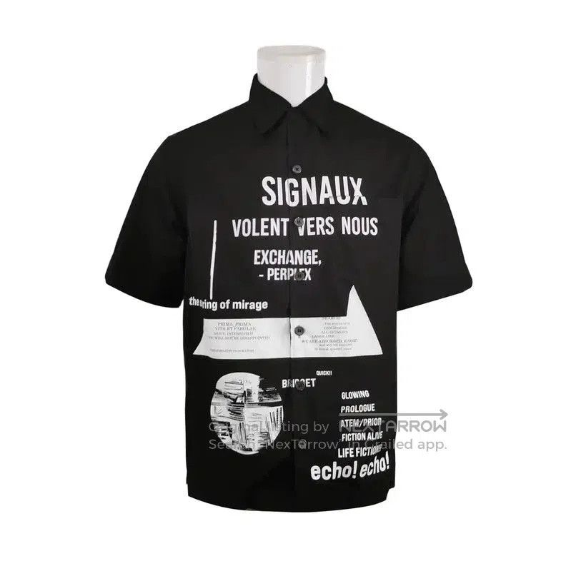 Prada Prada Black Cotton Logo Print Short Sleeve Shirt. Size US S / EU 44-46 / 1 - 1 Thumbnail