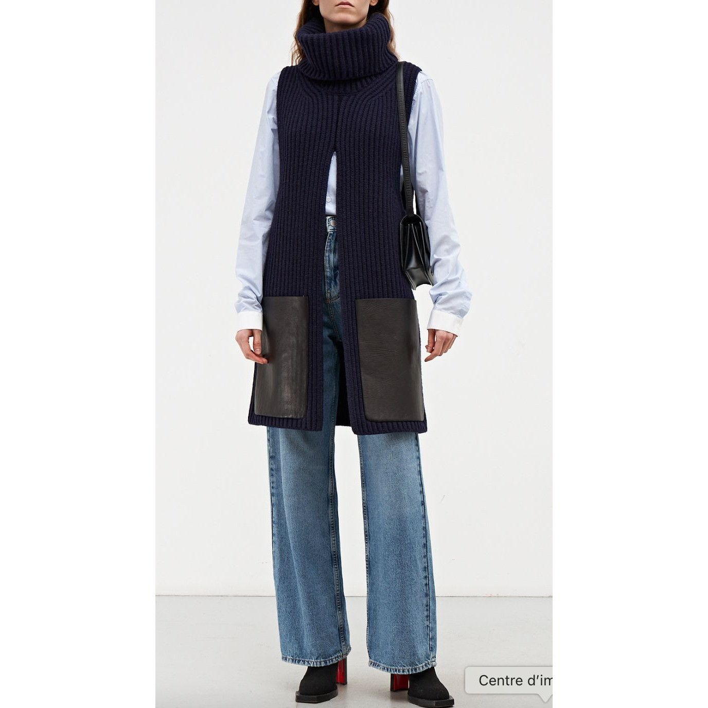 Celine Phoebe Philo Navy Heavy Knitted Vest Size XS / US 0-2 / IT 36-38 - 1 Thumbnail