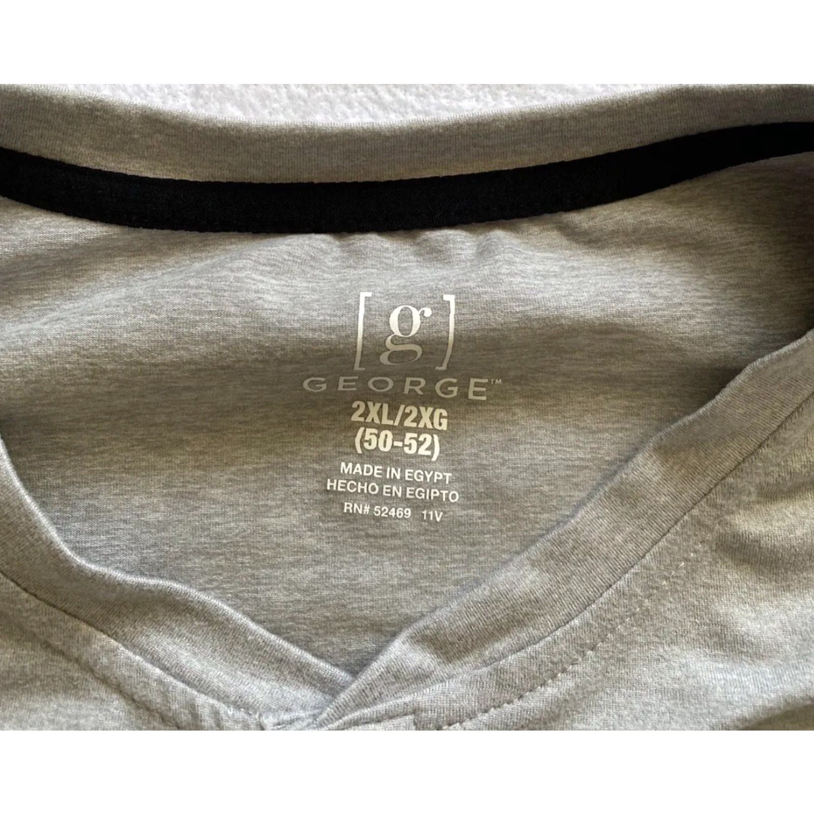George George T Shirt Mens 2XL Gray Short Sleeve Cotton Blend Basic Tee Super Soft Shirt Size US XXL / EU 58 / 5 - 3 Thumbnail