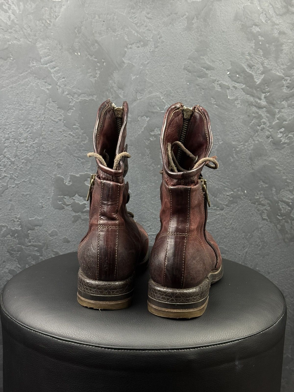 A.S.98 Women's A.S.98. Airstep Brown Leather Biker Zip Ankle Boots Size US 6 / IT 36 - 7 Thumbnail
