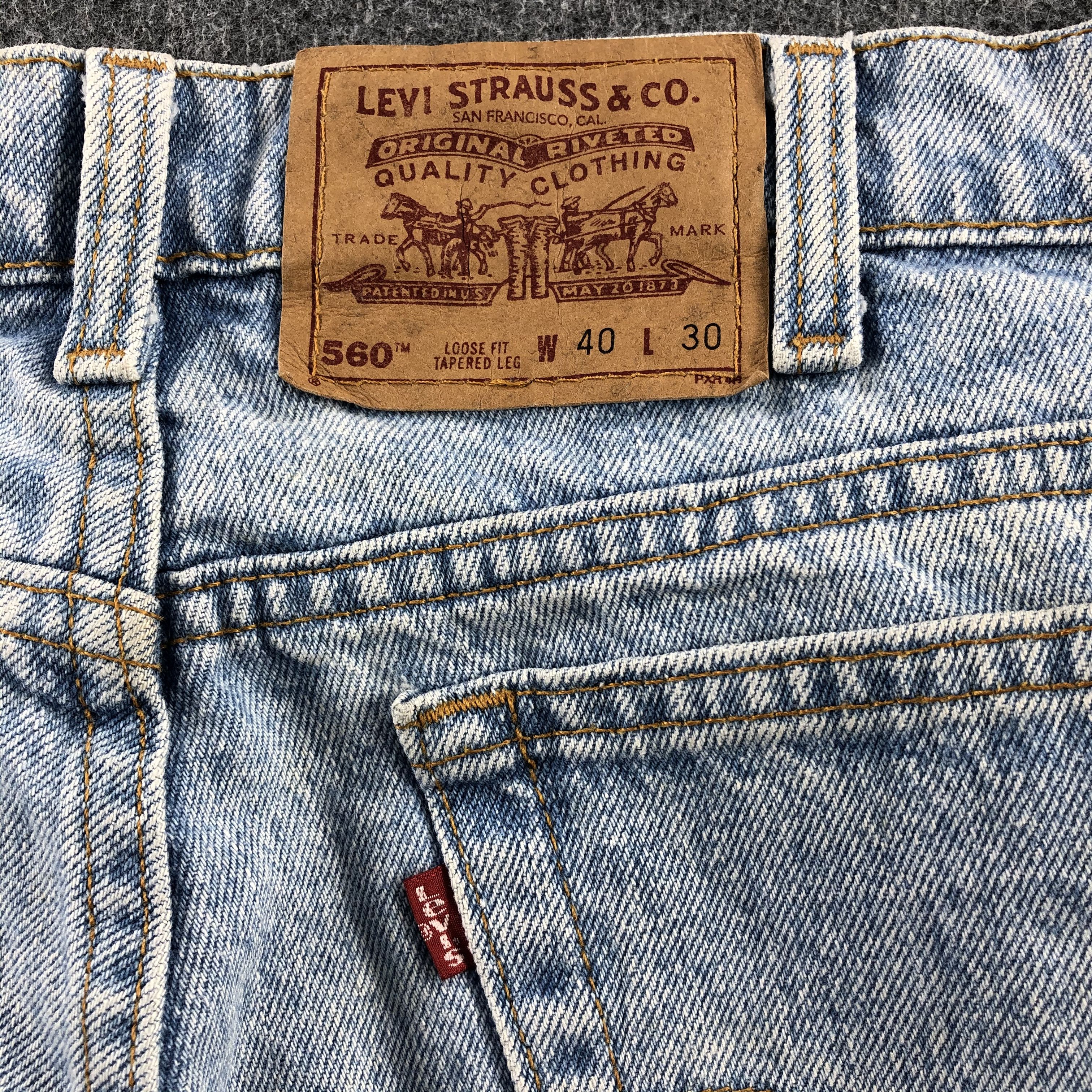 Levi's Vintage 90s Light Wash Levis 560 Jeans-J1215 Size US 38 / EU 54 - 5 Thumbnail
