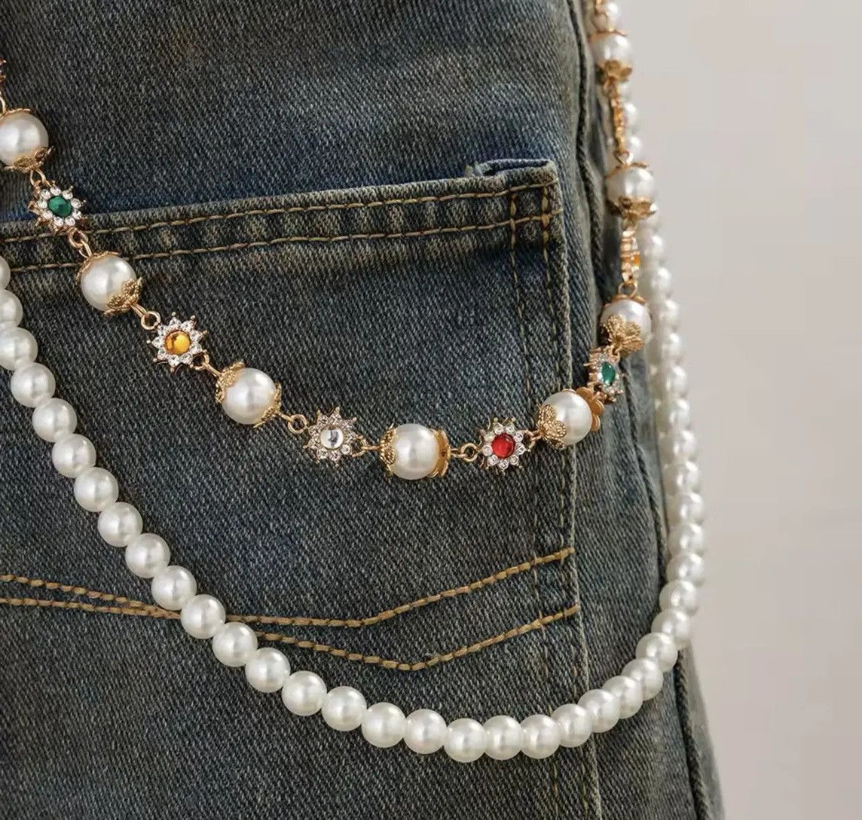 Other Exquisite Imitation Pearl Keychain Wallet Belt Chain Size ONE SIZE - 3 Thumbnail