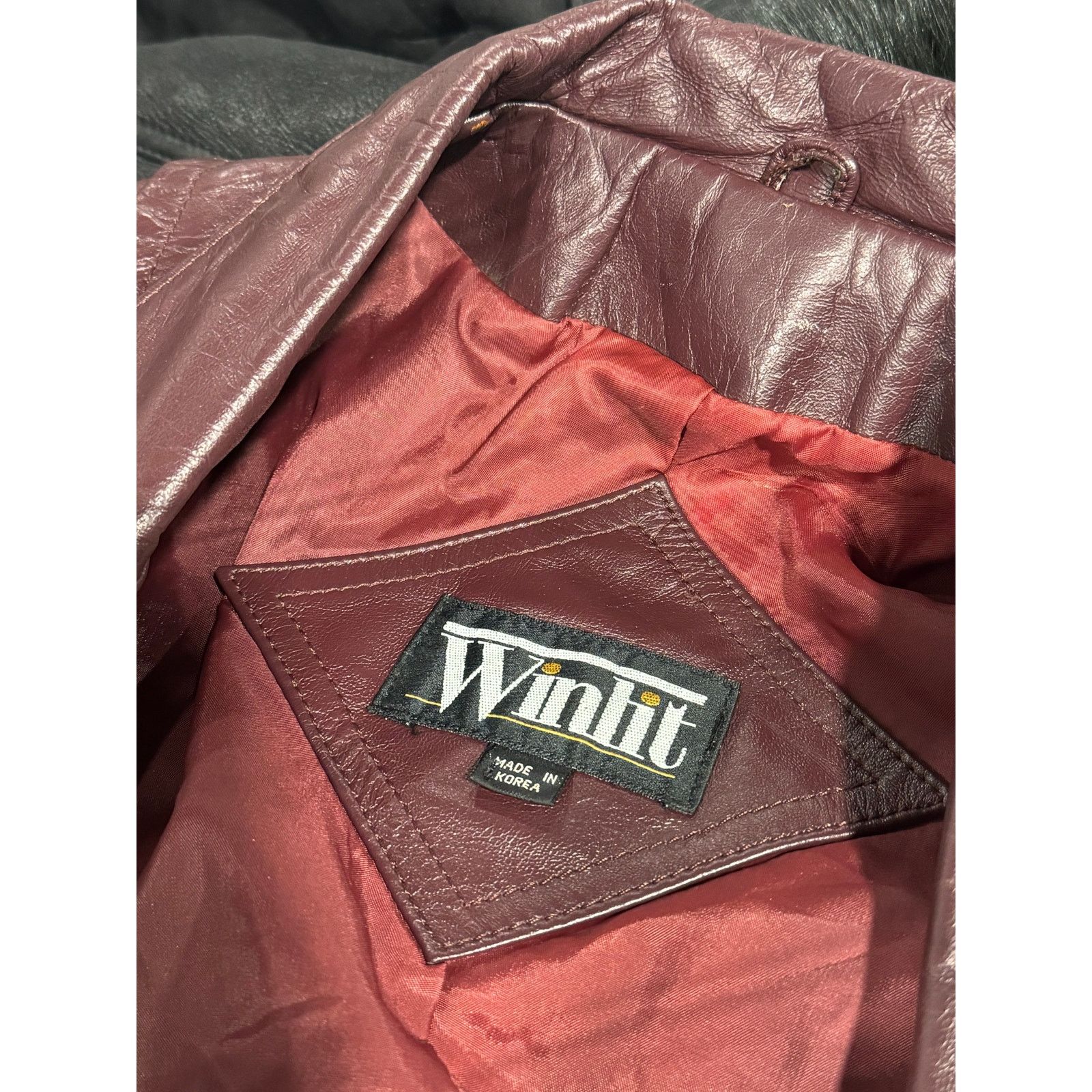 Vintage Burgundy leather blazer Size M / US 6-8 / IT 42-44 - 10 Thumbnail