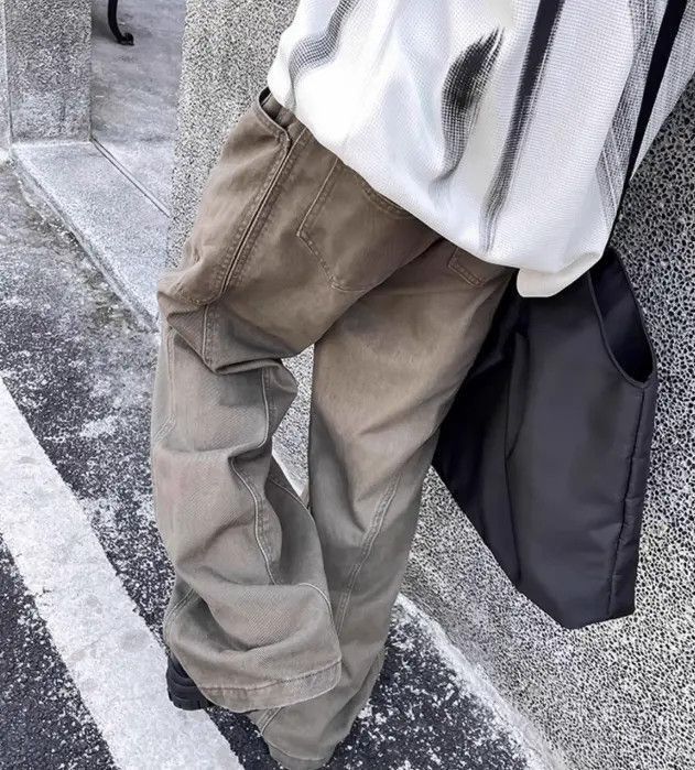 Japanese Brand Retro washed pocket patchwork straight leg jeans Size US 32 / EU 48 - 4 Thumbnail