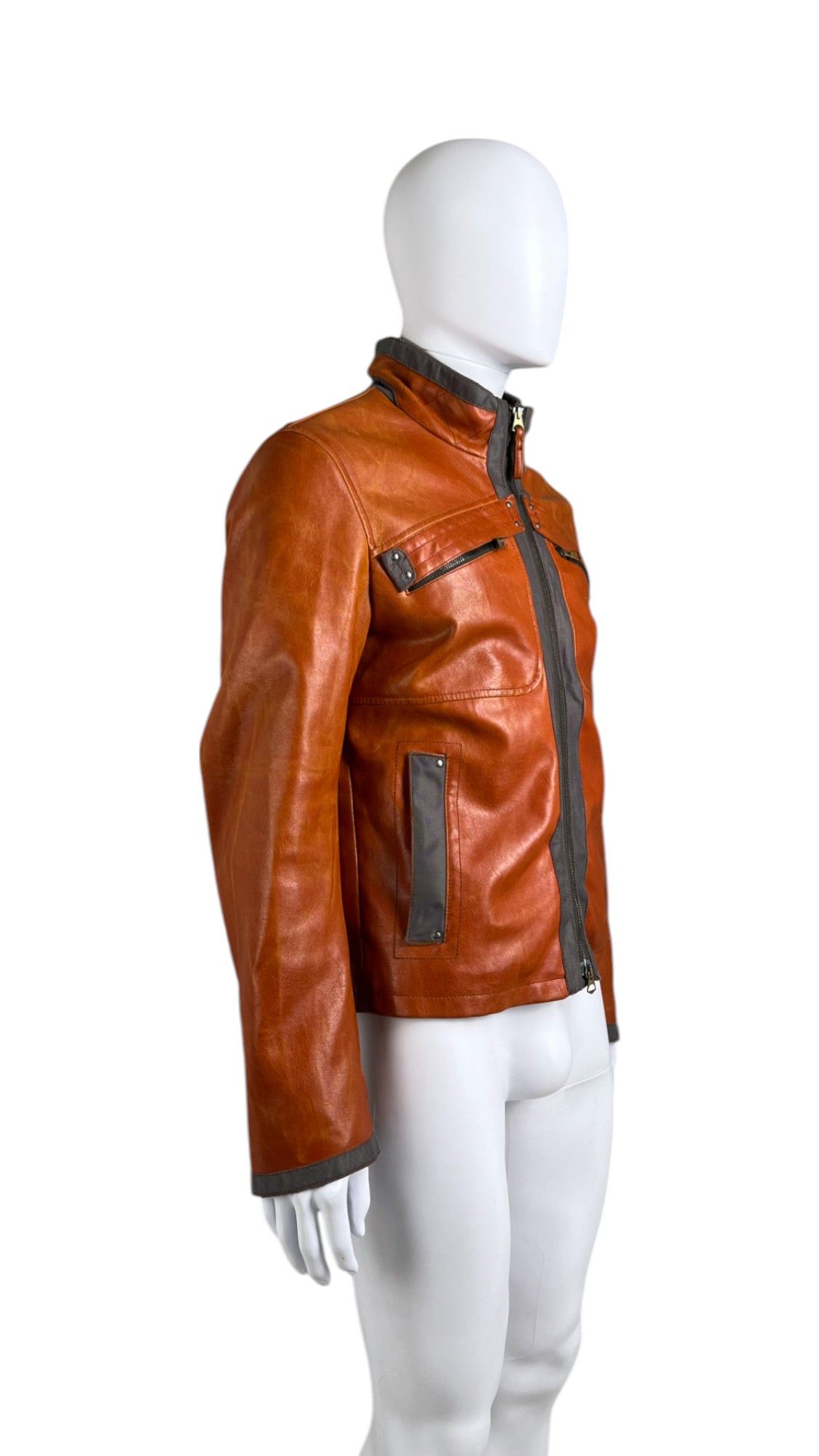Giorgio Armani Orange PVC Wool Jacket Size US L / EU 52-54 / 3 - 2 Thumbnail