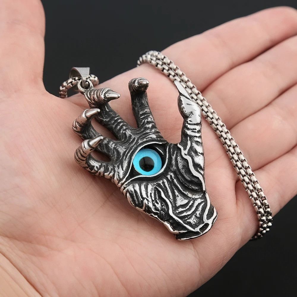 Vintage Gothic Demon Hand Claw Pendant Necklace Size ONE SIZE - 1 Thumbnail