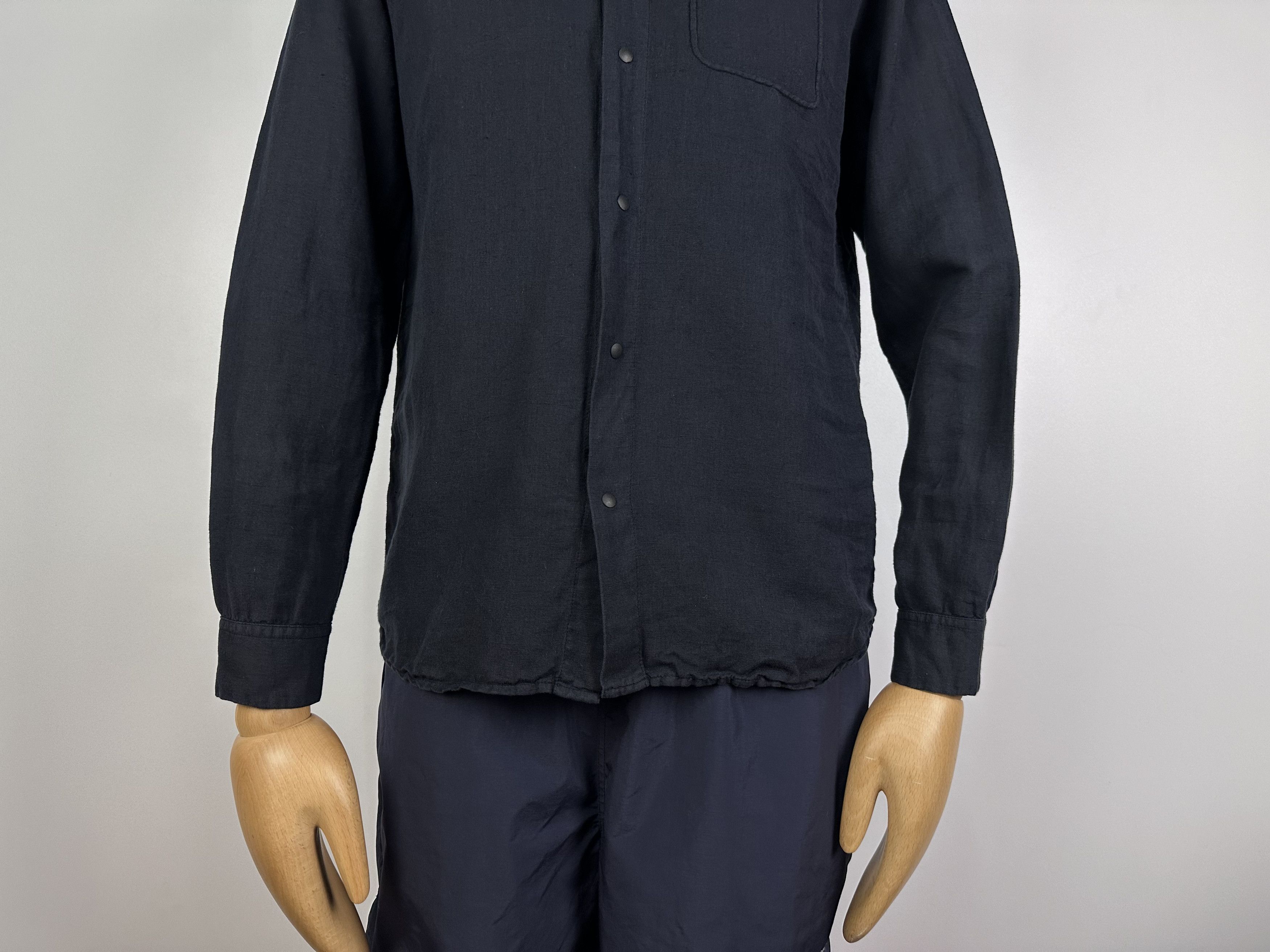 Folk Folk Linen Shir Long Sleeve Men's Size 2 Black Size 40S - 4 Thumbnail
