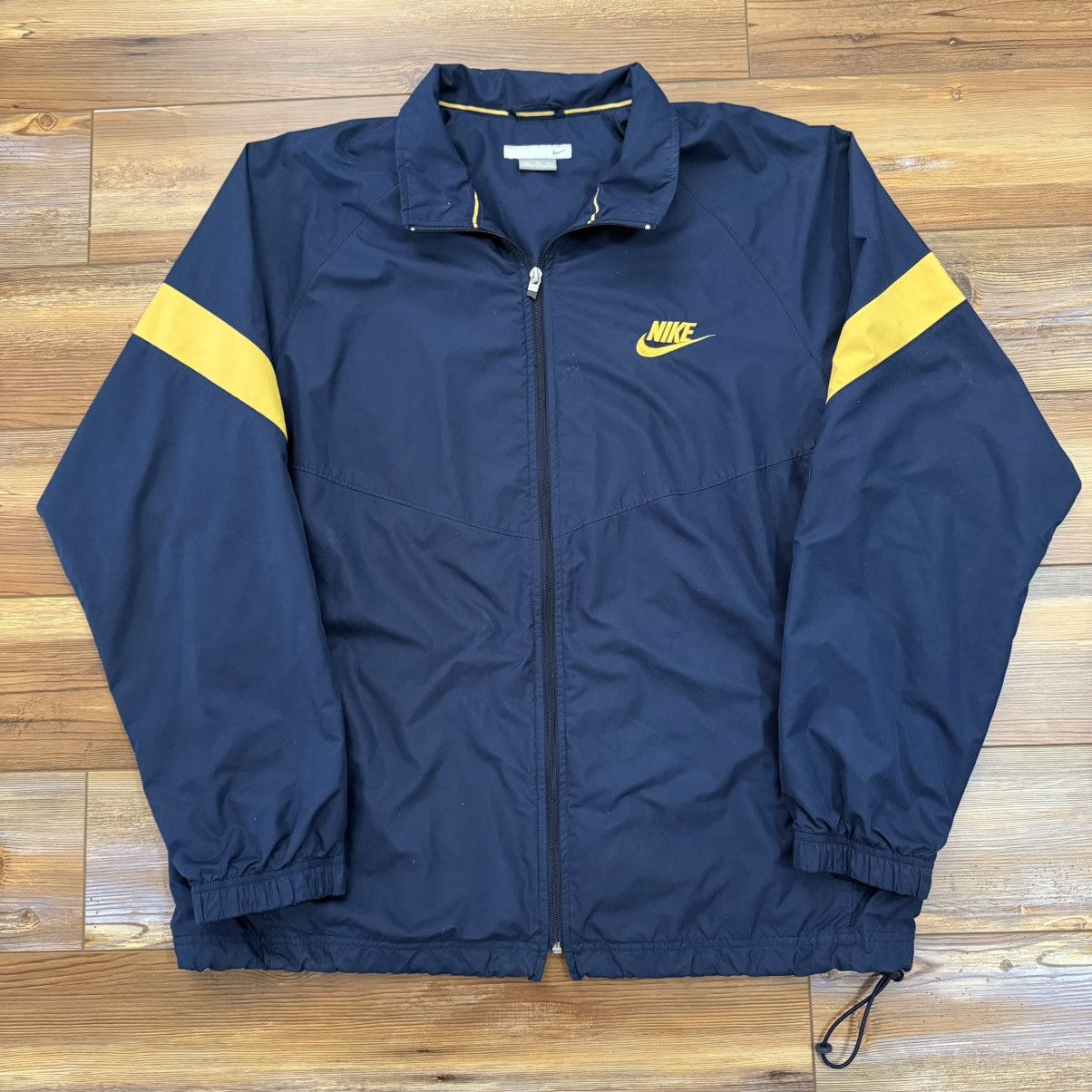 Nike Vintage Blue Gold Nike Zip Up Windbreaker Jacket Size US XL / EU 56 / 4 - 1 Thumbnail