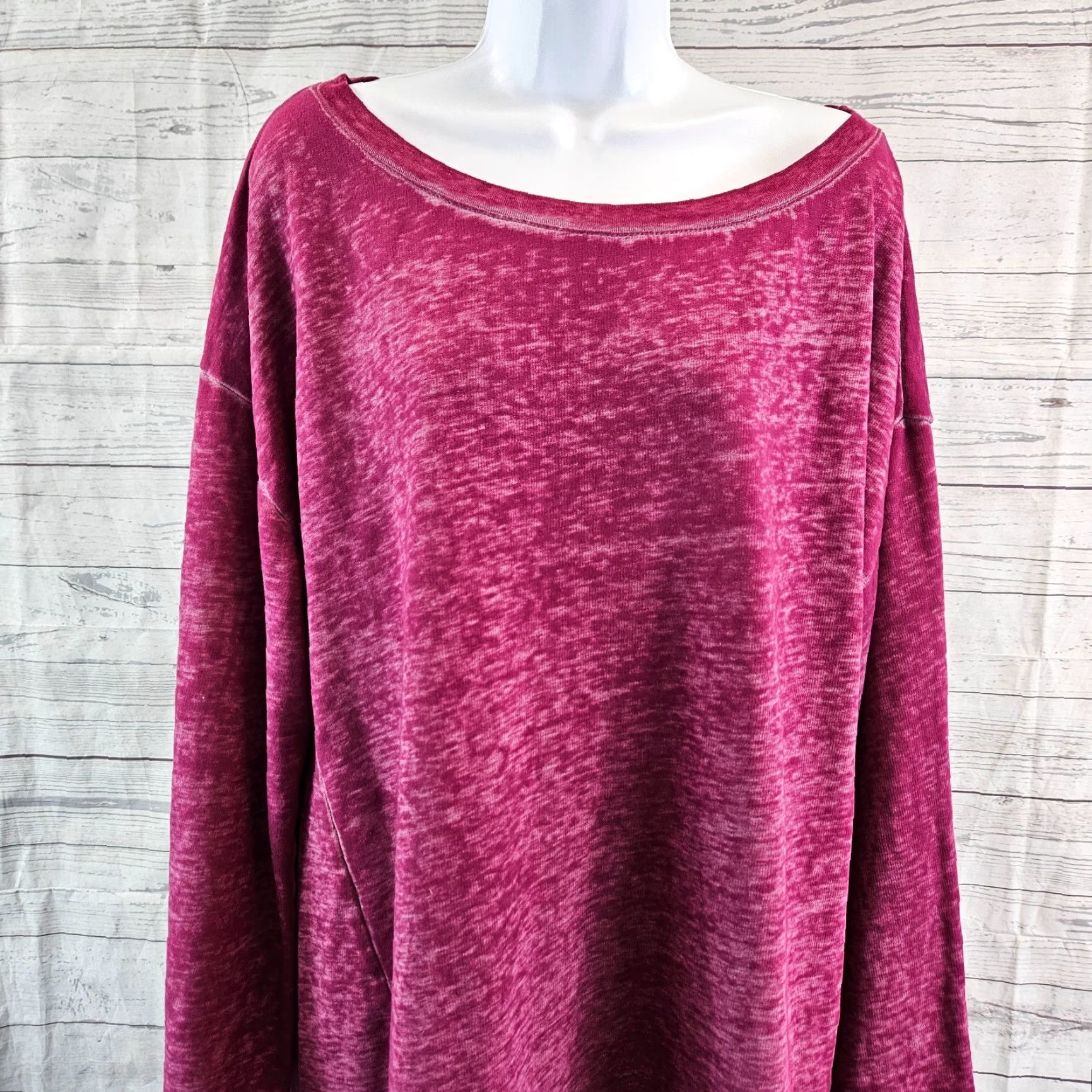 Treasure & Bond Treasure & Bond Womens Pullover Top XL Purple Pink Wide Sleeves Blouse, Long Sleeve, Polyester, Regular, Womens Size XL / US 12-14 / IT 48-50 - 2 Thumbnail