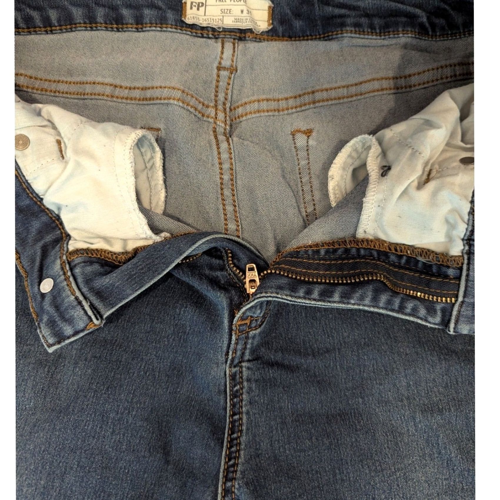 Free People Free People Jeans Skinny Medium Wash Denim Womens Size 31 Slim Stretch 5-Pocket Zip Button Size 24" / US 00 / IT 34 - 5 Thumbnail