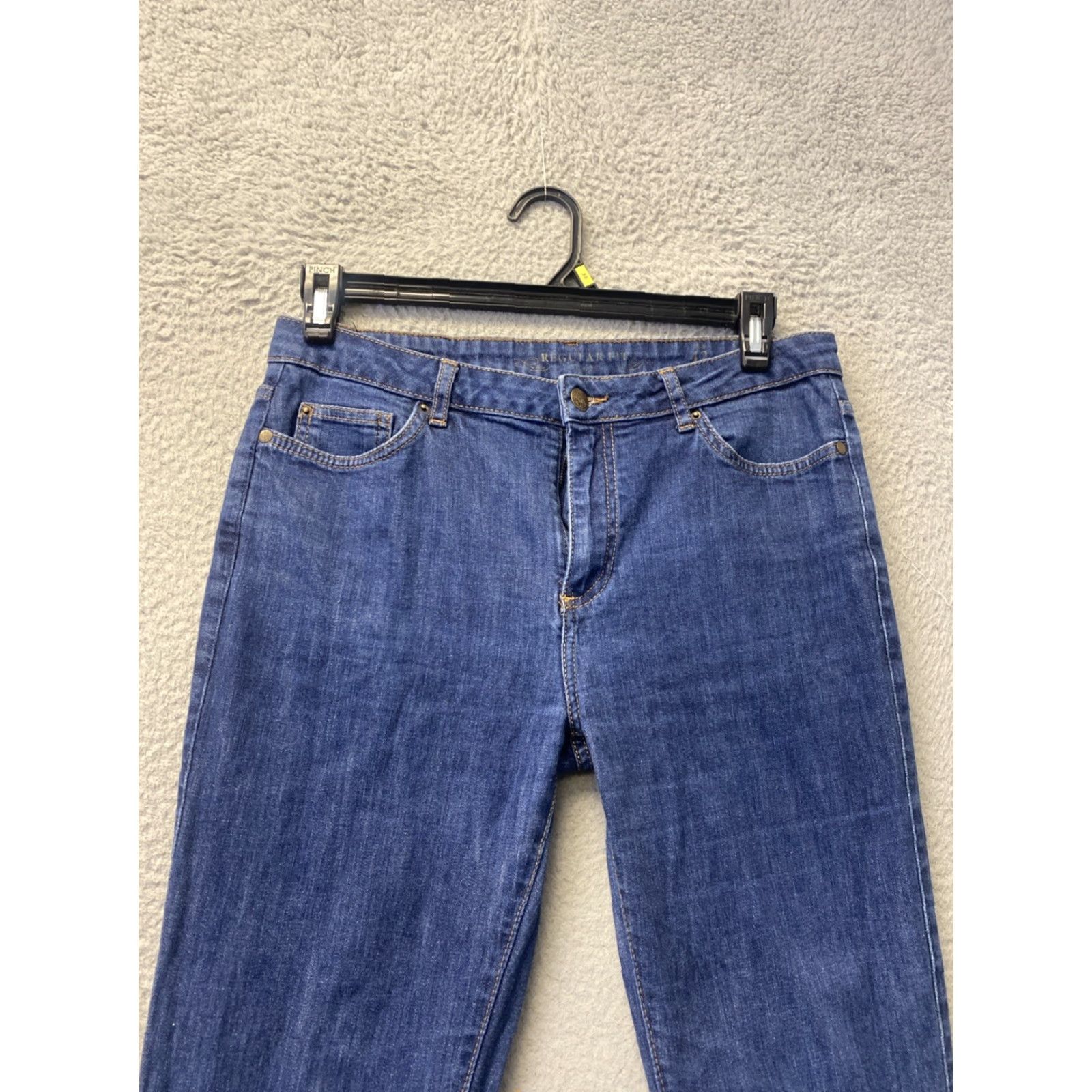 Denime CTF Jeans Women 32 Regular Mid Rise Dark Wash Blue Denim Stretch 5-Pocket Size 24" / US 00 / IT 34 - 2 Thumbnail