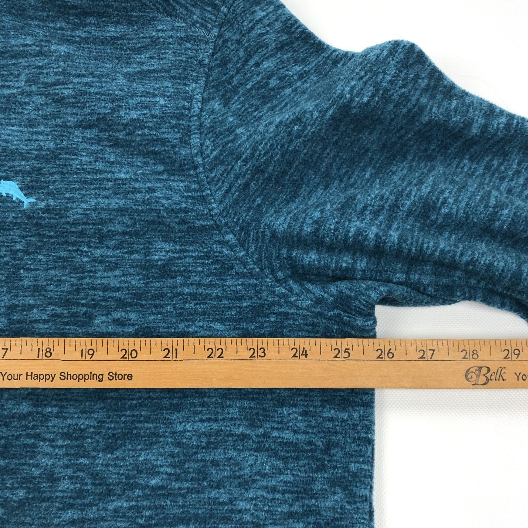 Tommy Bahama Tommy Bahama Men's XL Teal Blue Green Heather 1/4 Zip Pullover Fleece Shirt Pullover Activewear Casual Golf Walking Mock Neck Embroidered Logo Size US XL / EU 56 / 4 - 6 Thumbnail