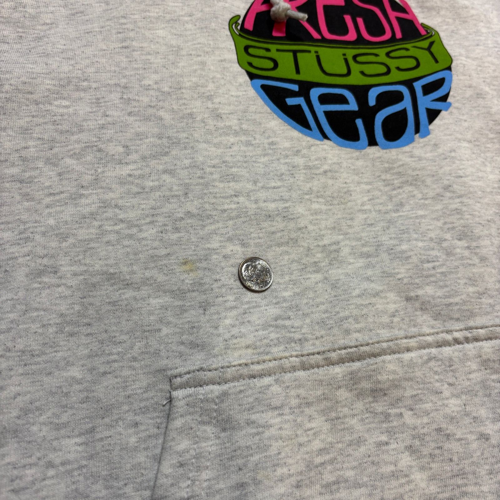 Stussy Stussy Fresh Gear Logo Heather Gray Hoodie Men's Medium Size US M / EU 48-50 / 2 - 12 Thumbnail