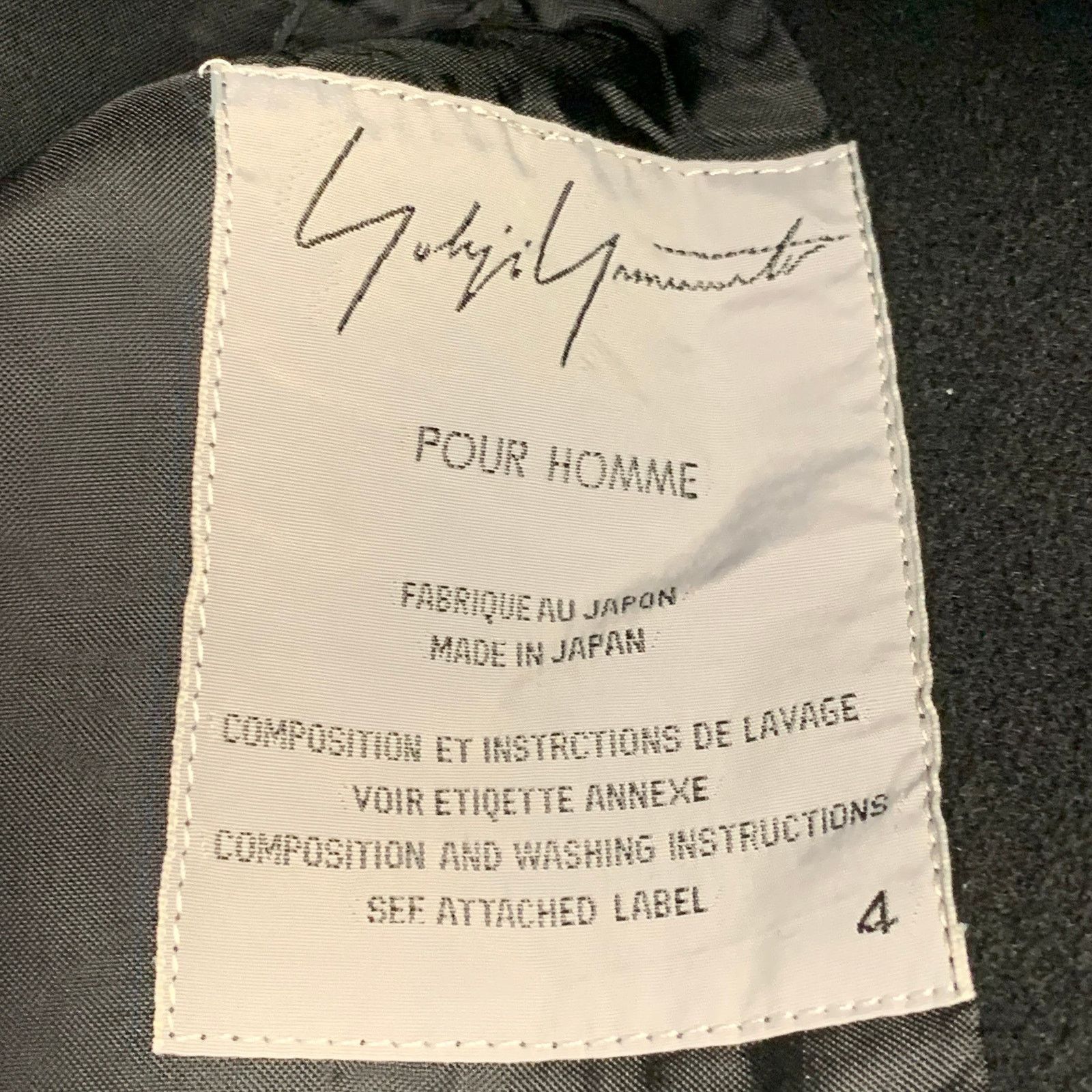 Yohji Yamamoto YOHJI YAMAMOTO Size XL Black Wool Peak Lapel Sport Coat Size 42R - 9 Thumbnail