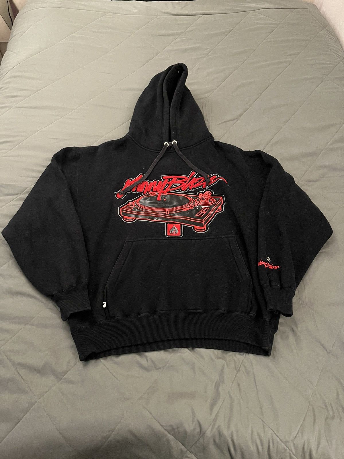 image of Vintage Johnny Blaze Hip Hop Skate Style Hoodie in Black, Men's (Size XL)