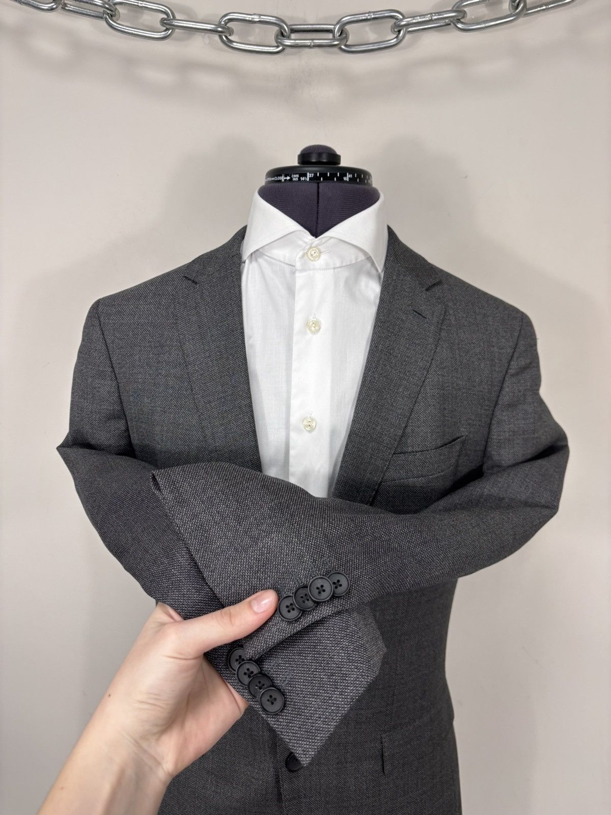 Hugo Boss Hugo Boss Men’s Grey Drago Super 120 Wool Blazer Jacket Size 38R - 10 Thumbnail