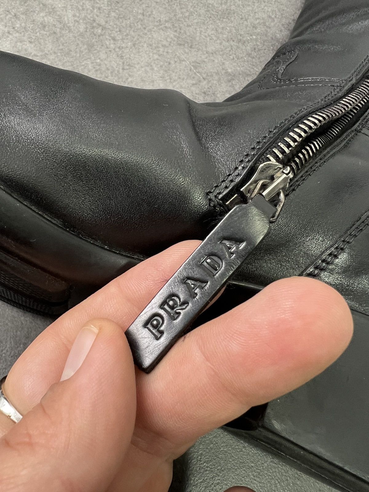 Prada PRADA Boots Logo Belt Biker Moto Zip Shoes Vintage Size US 8 / IT 38 - 18 Thumbnail