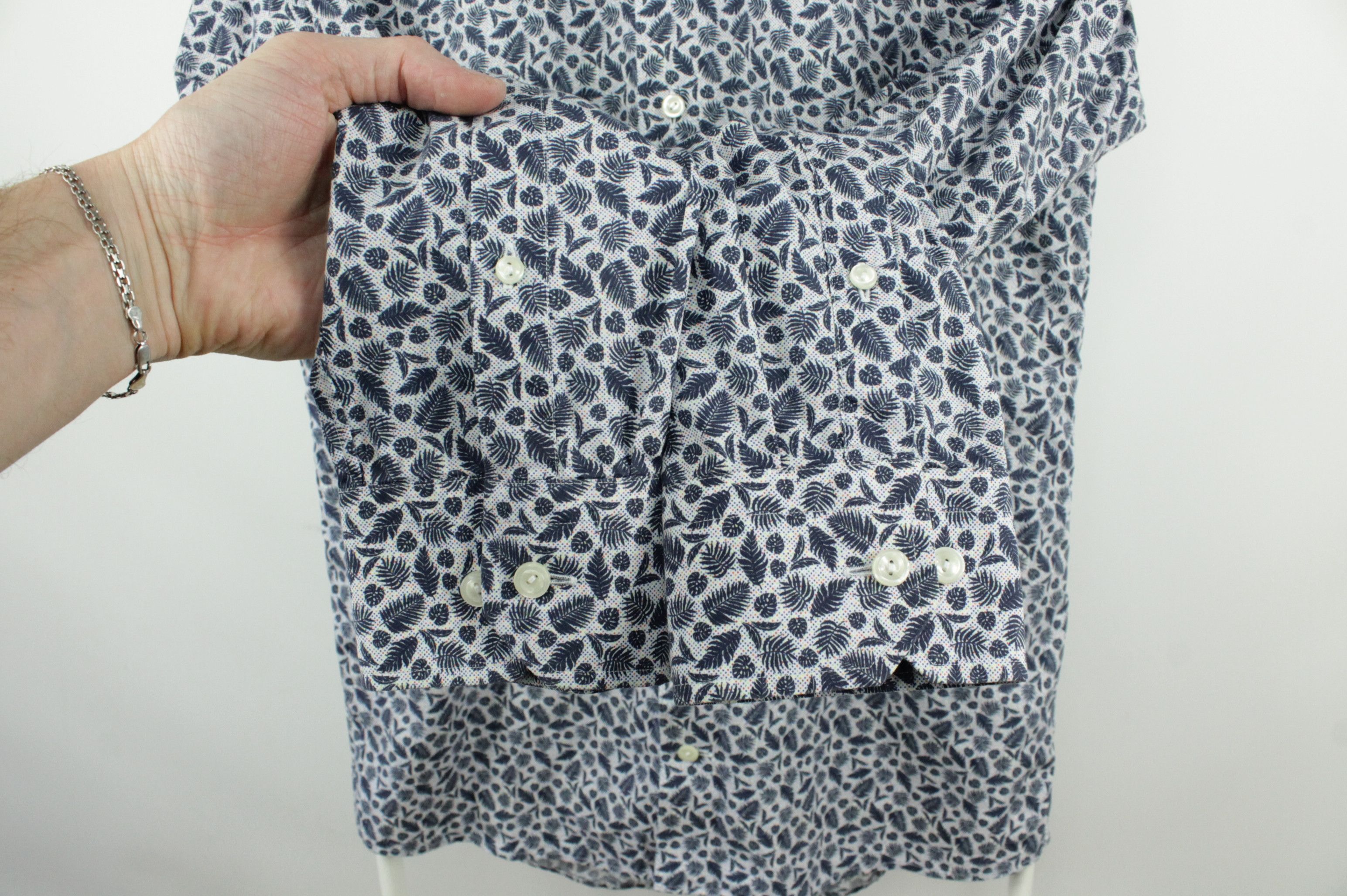 Designer × Eton ETON Floral Print Slim Fit Dress Blue Poplin Shirt Size US M / EU 48-50 / 2 - 4 Thumbnail