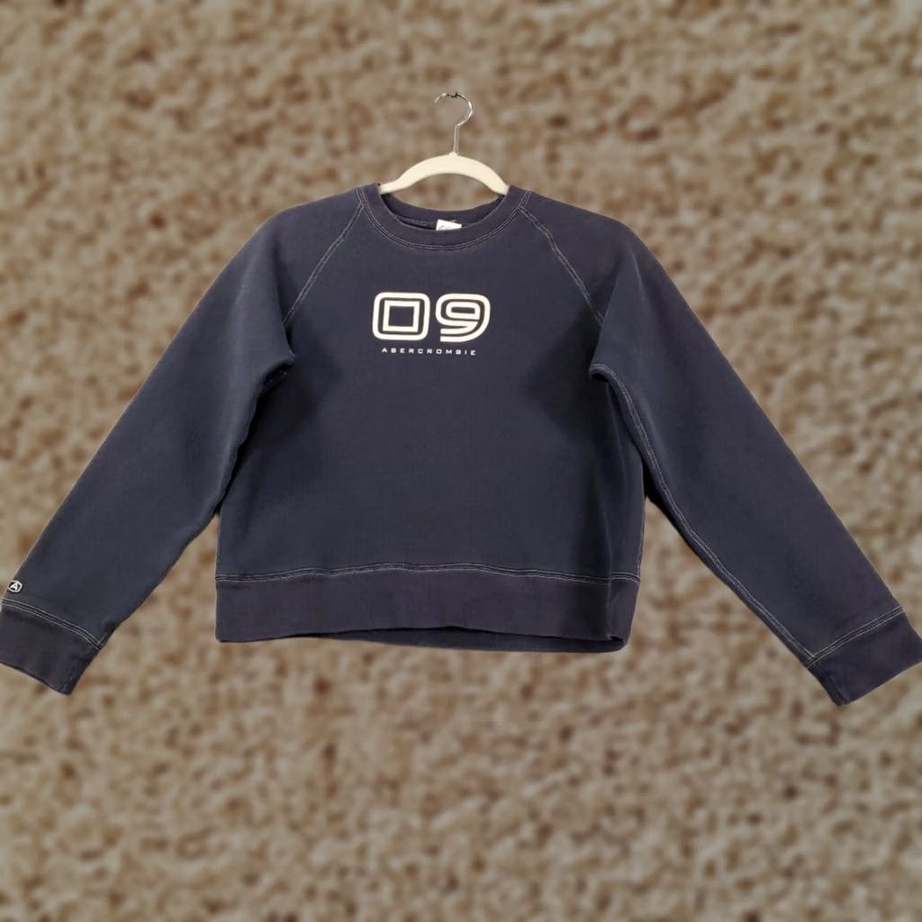 Abercrombie & Fitch VINTAGE Abercrombie & Fitch Sweater Sweatshirt Womens S Navy 90s Logo Crew Neck Pullover Size S / US 4 / IT 40 - 1 Thumbnail