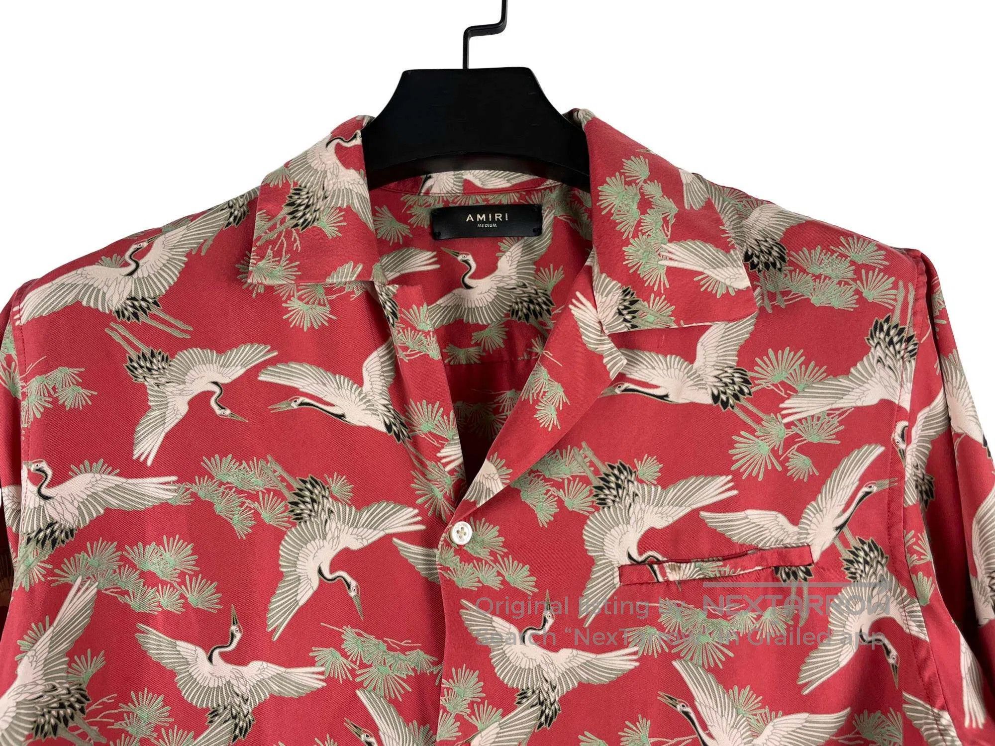 Amiri AMIRI Crane Silk Short Sleeve Shirt A Size US M / EU 48-50 / 2 - 3 Thumbnail