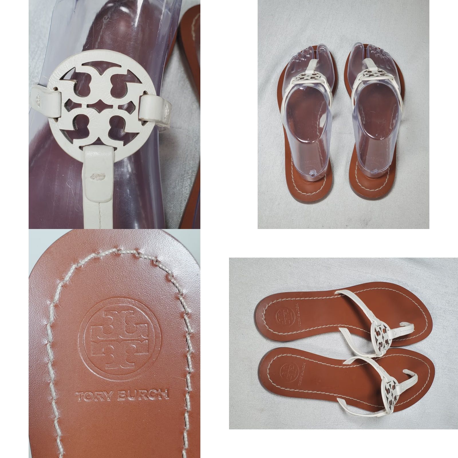 Tory Burch Tory Burch Gabriel Flat Thong Sandals Ivory Vegan Leather 57075 Women US 7.5 Flat Sandal Size US 8 / IT 38 - 8 Thumbnail